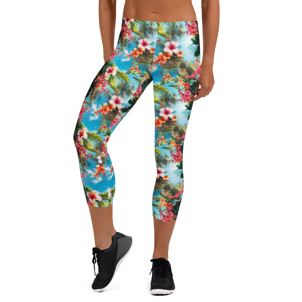 Tropical Beach Capris Front View