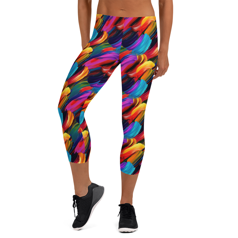 Paint Stroke Capris Front View