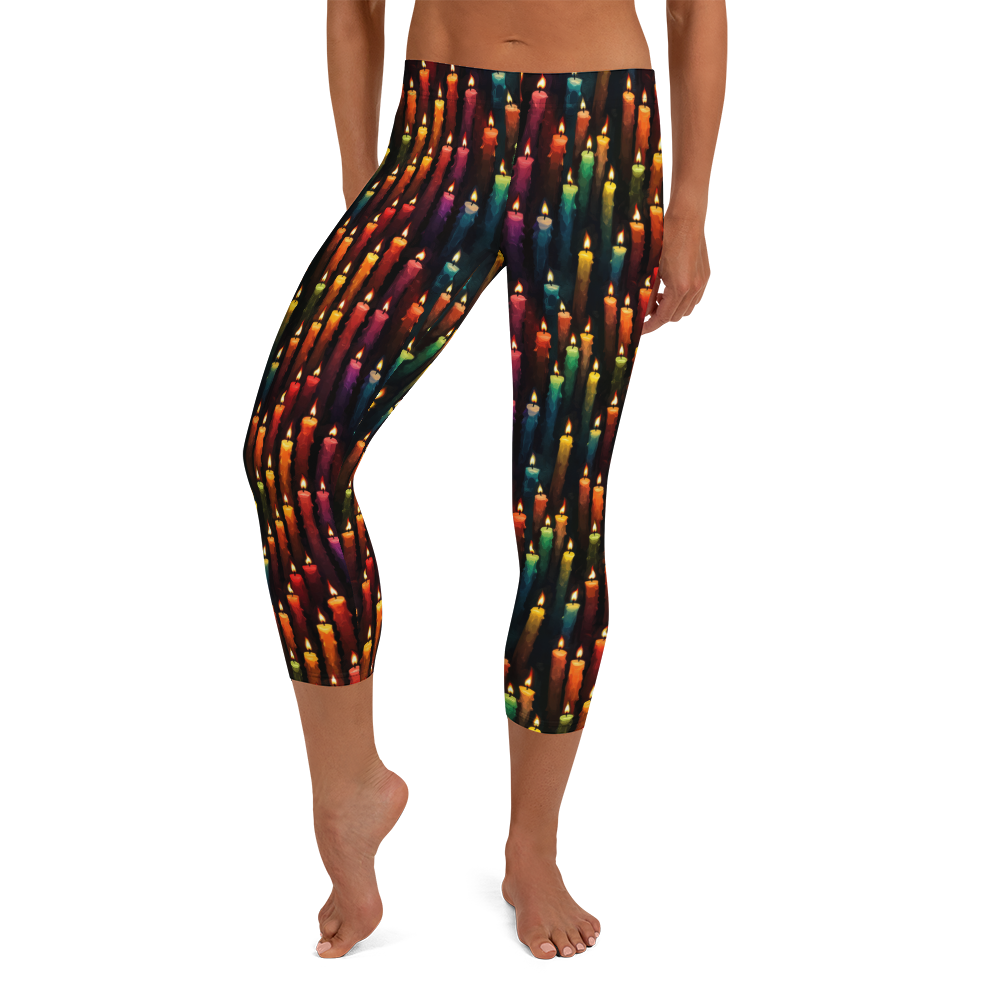 Colorful Candle Capris Front View