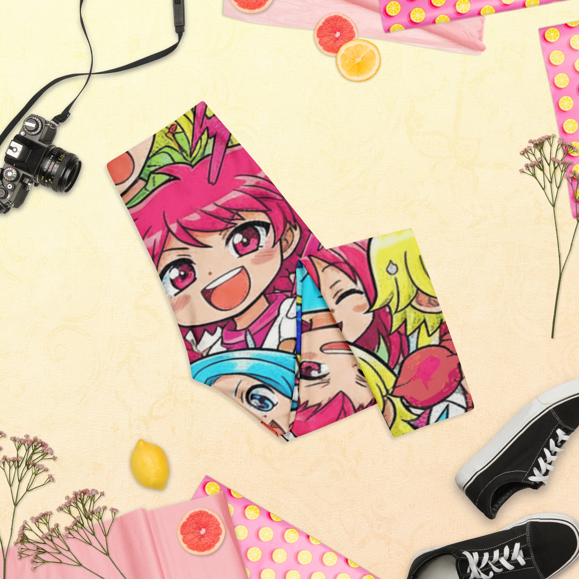 Anime Collage Chibi Party Capri Leggings | GearBunch