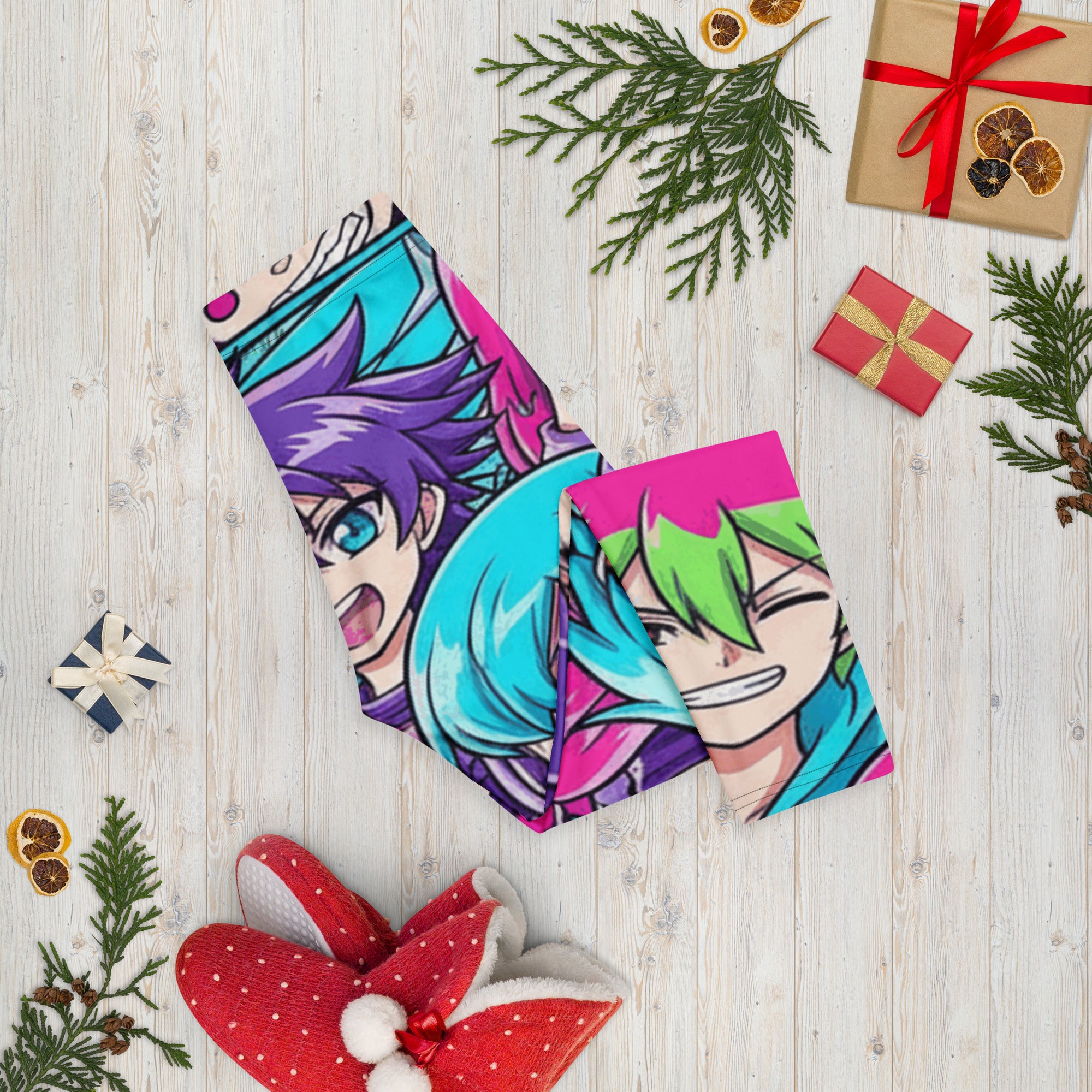 Anime Collage Cyberpunk Capri Leggings | GearBunch