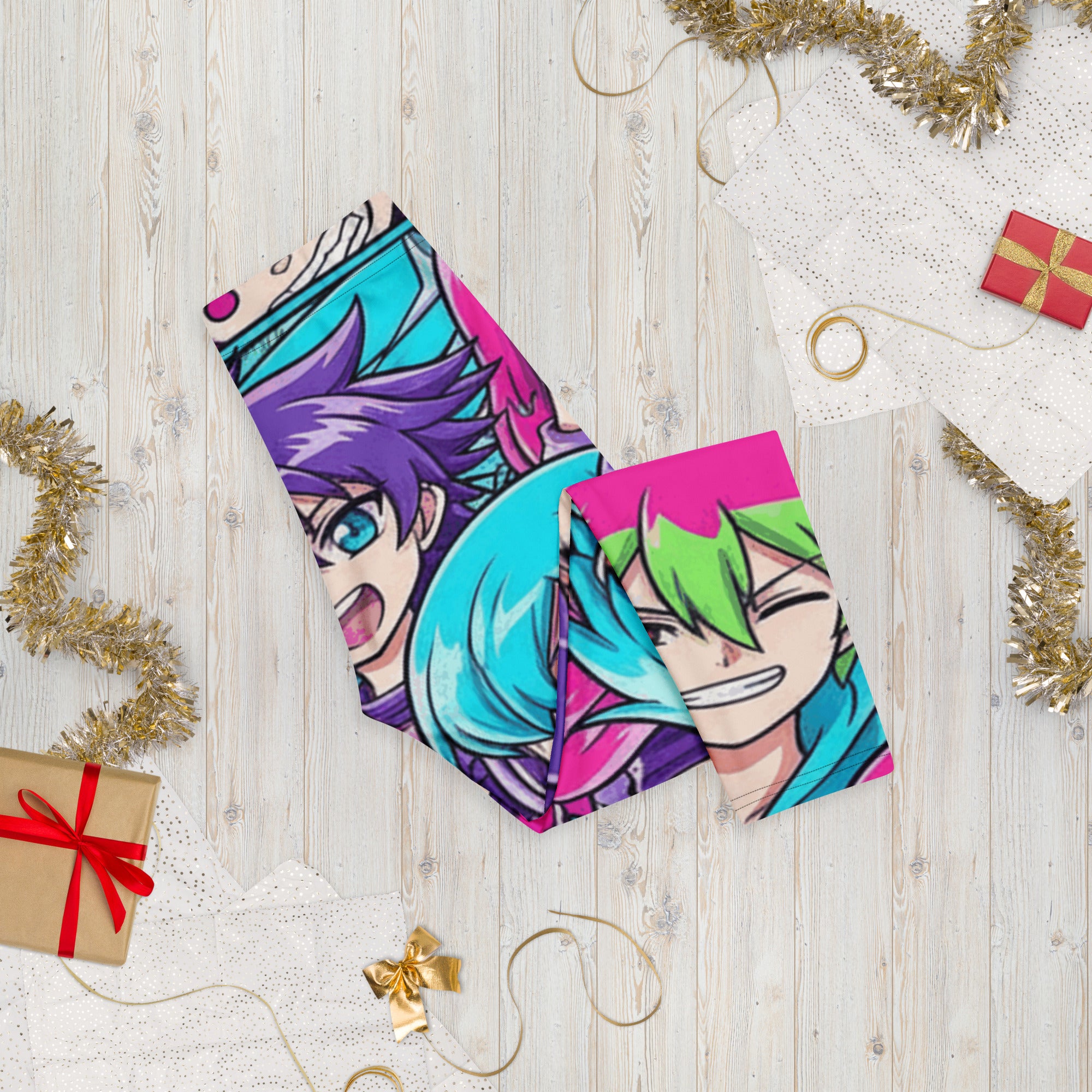 Anime Collage Cyberpunk Capri Leggings | GearBunch