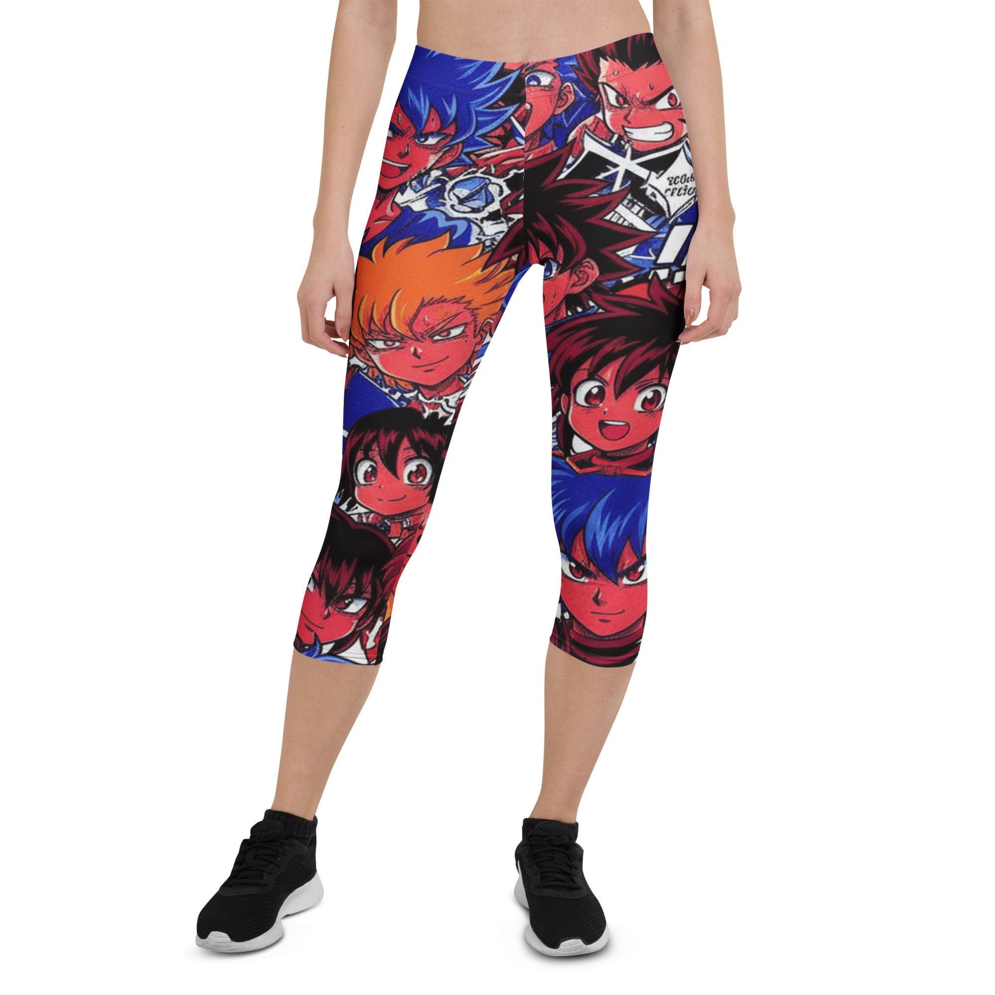Anime Collage Dark Shonen Capri Leggings | GearBunch