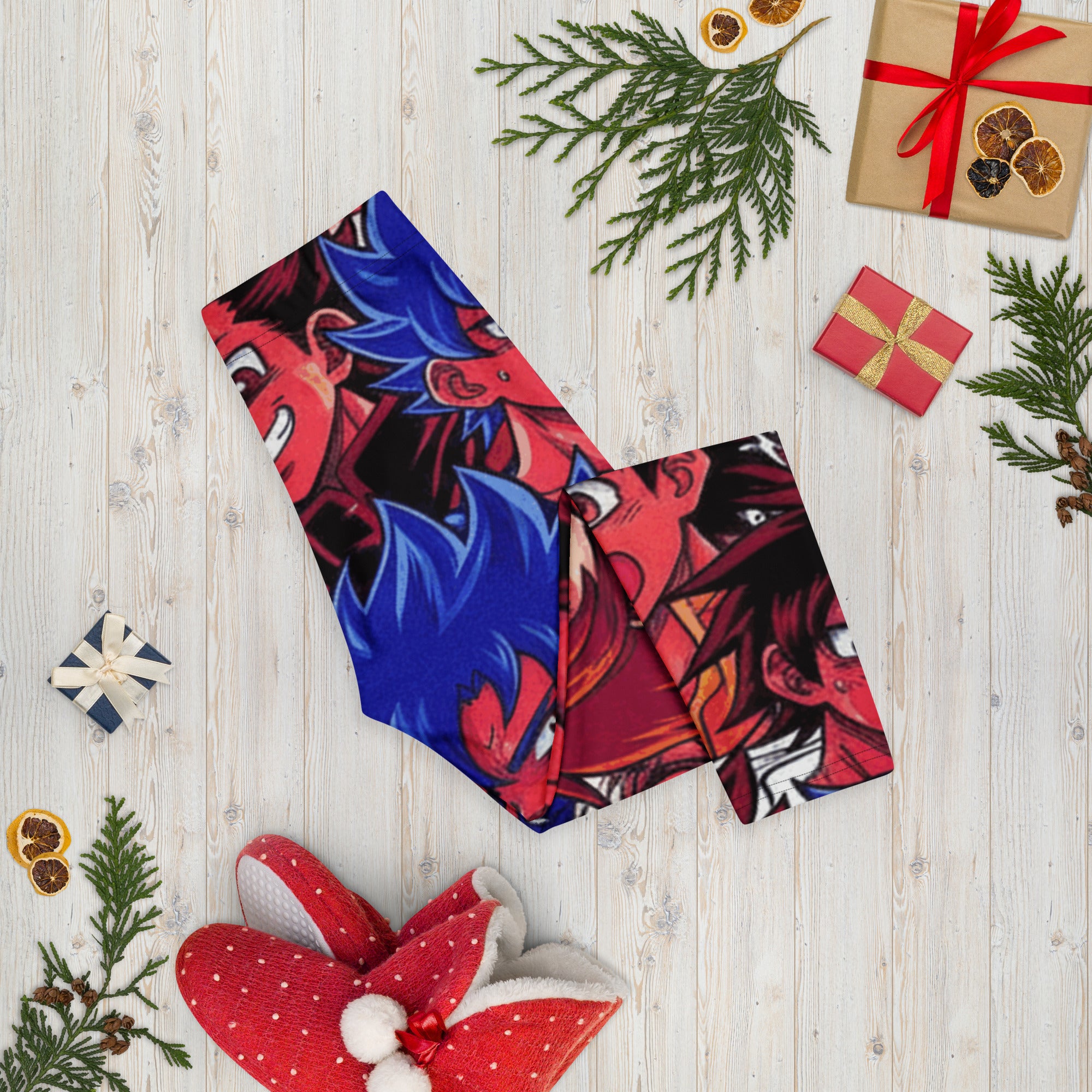 Anime Collage Dark Shonen Capri Leggings | GearBunch