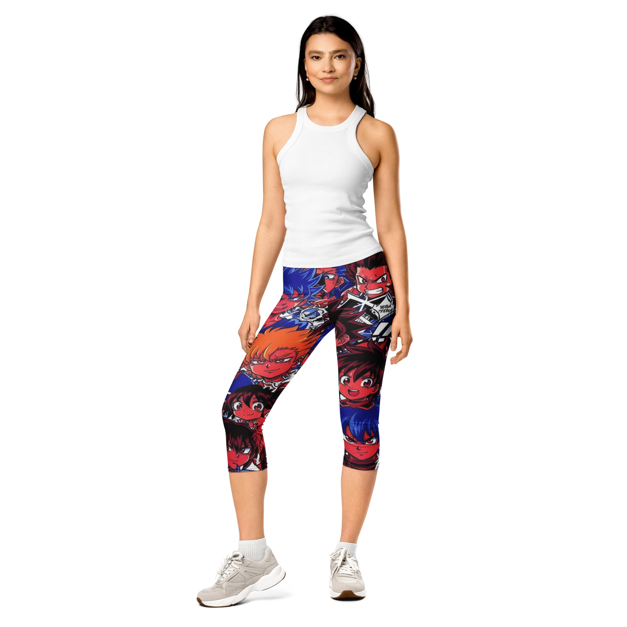 Anime Collage Dark Shonen Capri Leggings | GearBunch