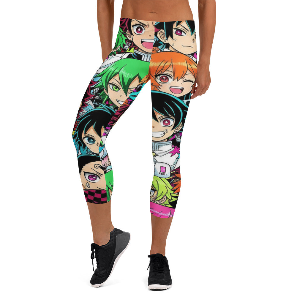 Demon Slayer Style Capri Leggings | GearBunch