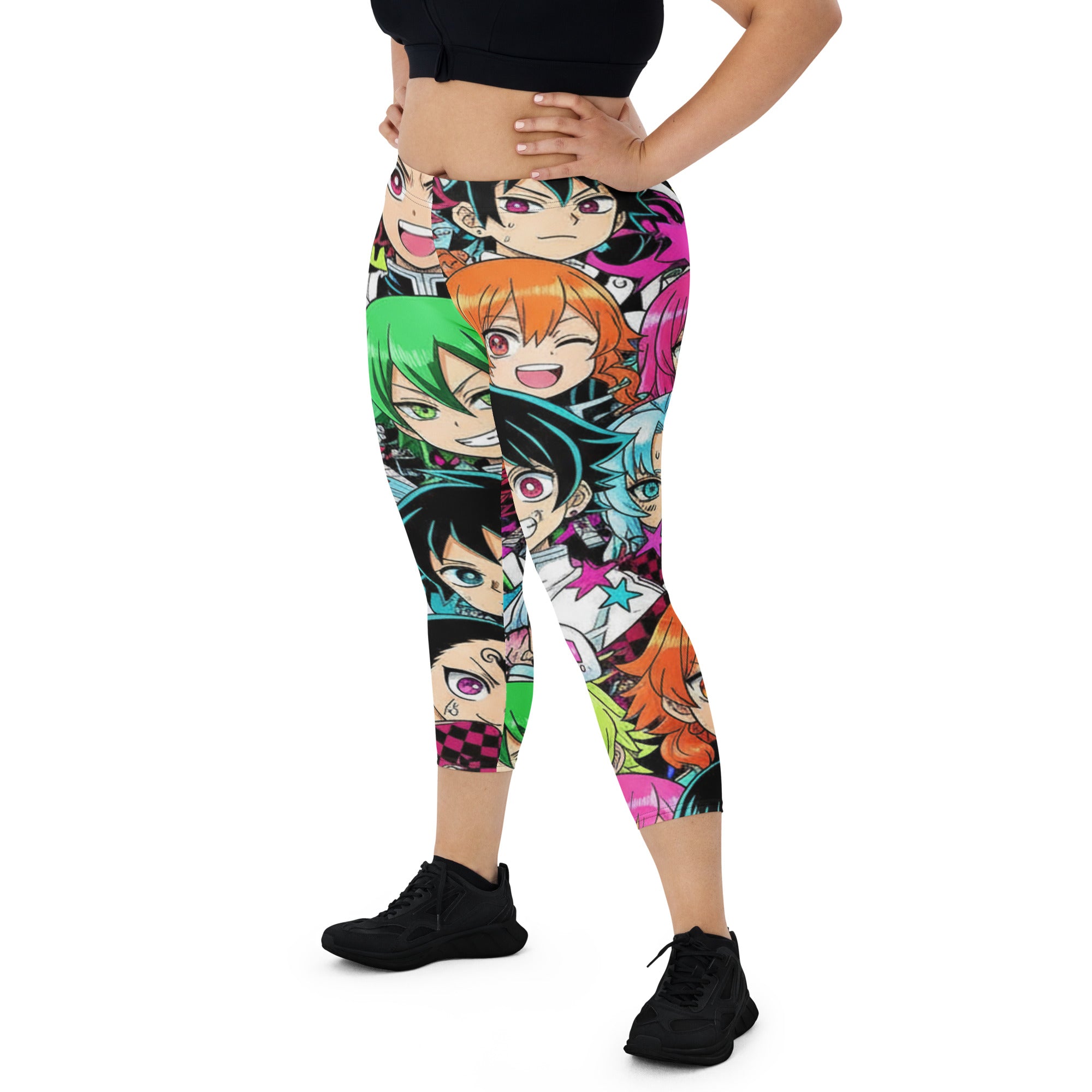 Demon Slayer Style Capri Leggings | GearBunch