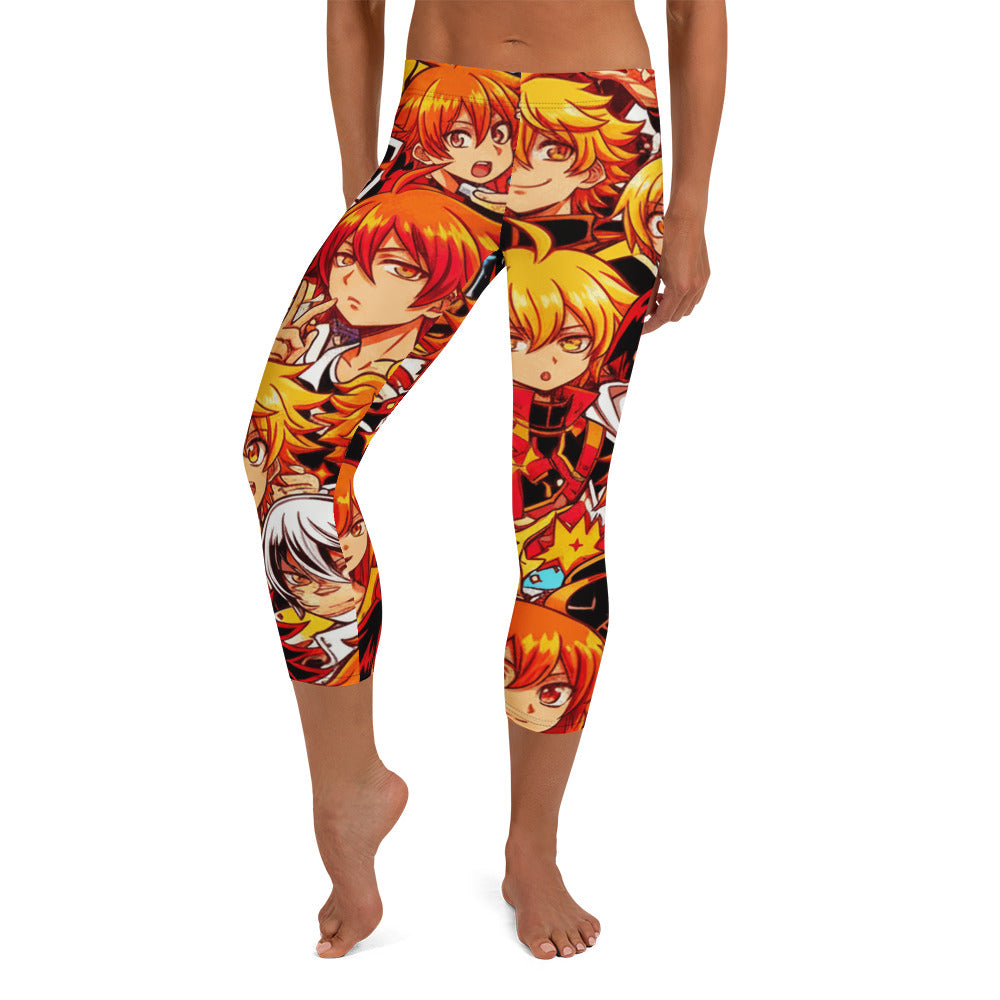 Anime Fire Spirit Capri Leggings | GearBunch
