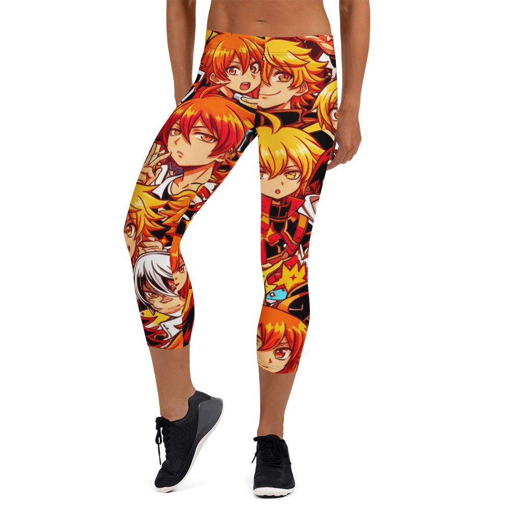 Anime Fire Spirit Capri Leggings | GearBunch
