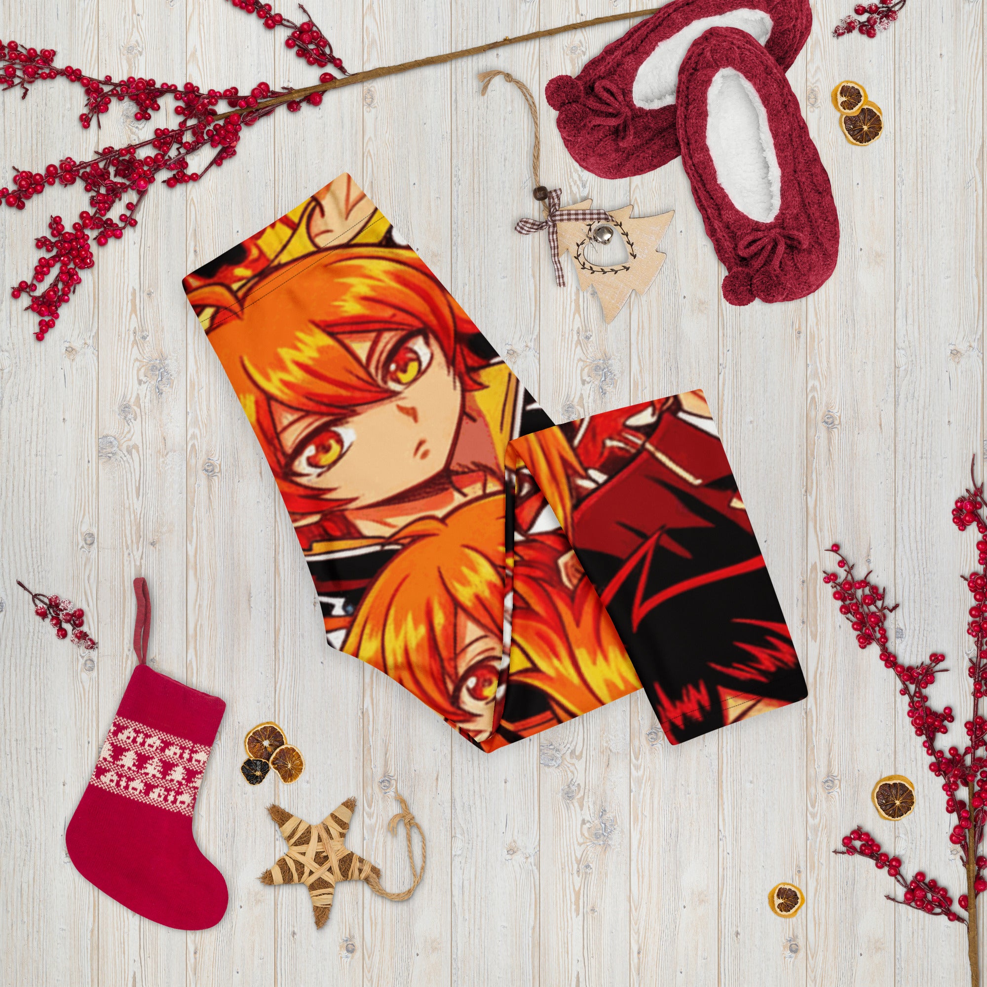 Anime Fire Spirit Capri Leggings | GearBunch