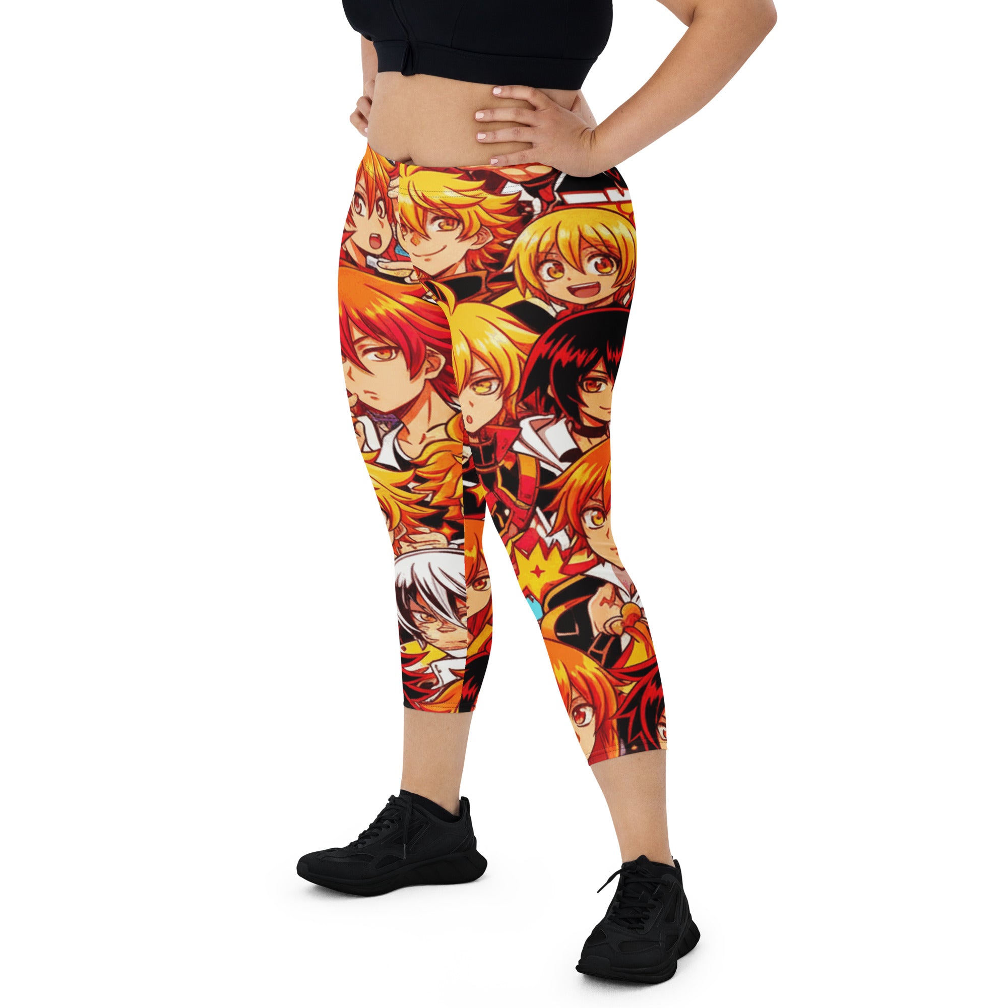 Anime Fire Spirit Capri Leggings | GearBunch