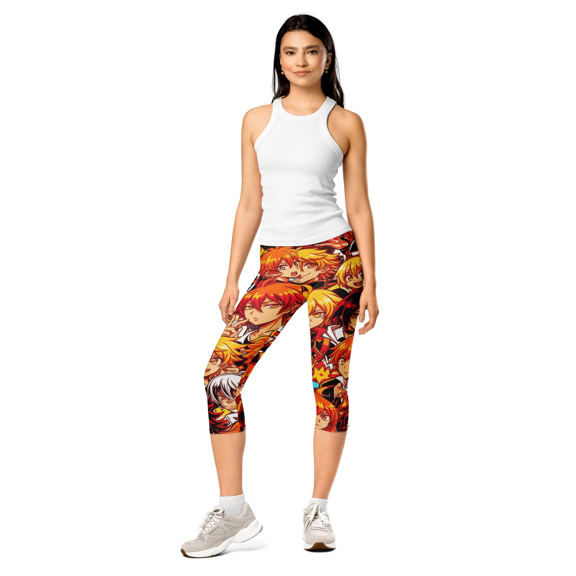 Anime Fire Spirit Capri Leggings | GearBunch