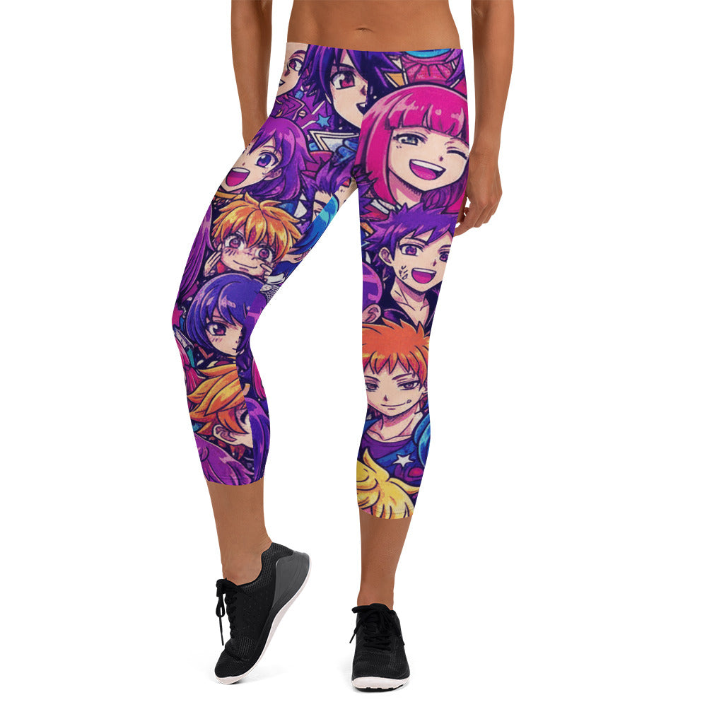 Anime Galaxy Hero Capri Leggings | GearBunch