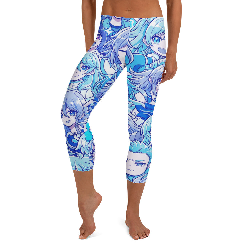 Anime Ice Kingdom Capri Leggings | GearBunch