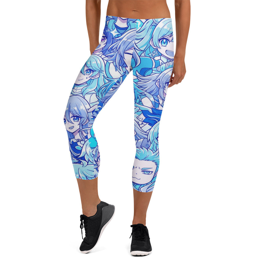 Anime Ice Kingdom Capri Leggings | GearBunch