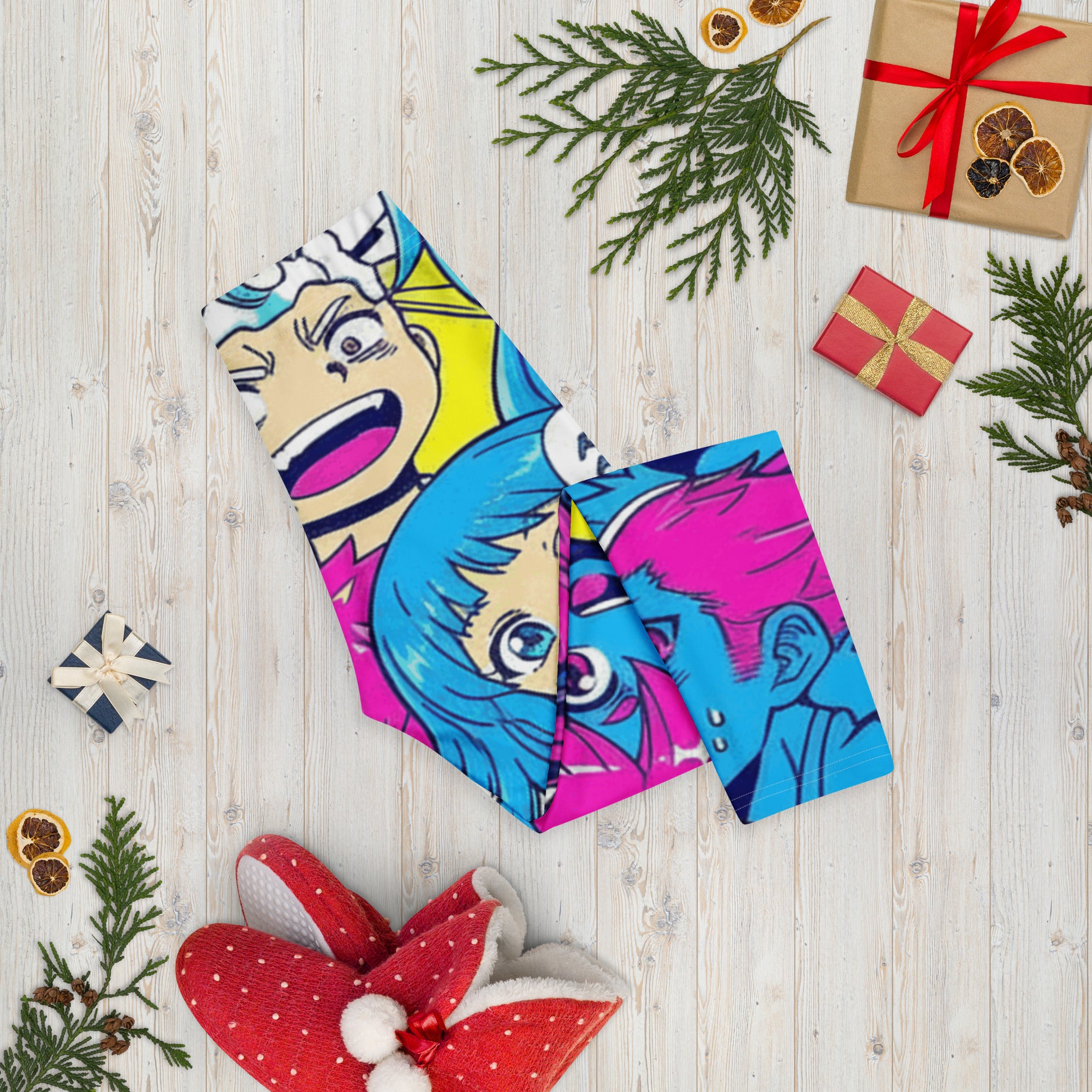 Anime Collage Neon Tokyo Capri Leggings | GearBunch