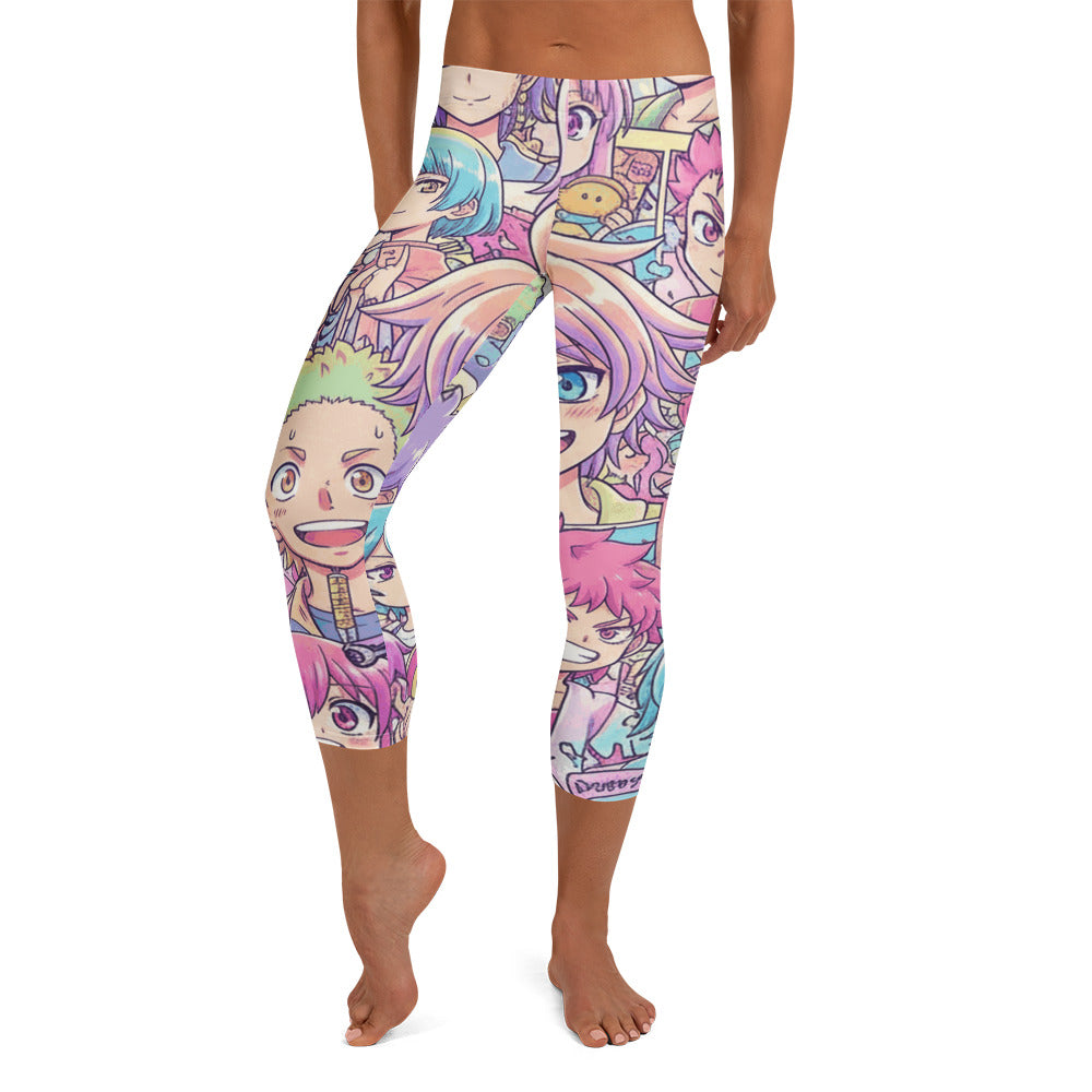 Anime Pastel Dream Capri Leggings | GearBunch