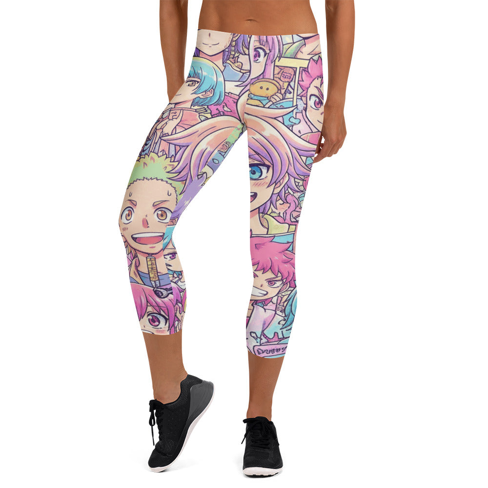 Anime Pastel Dream Capri Leggings | GearBunch