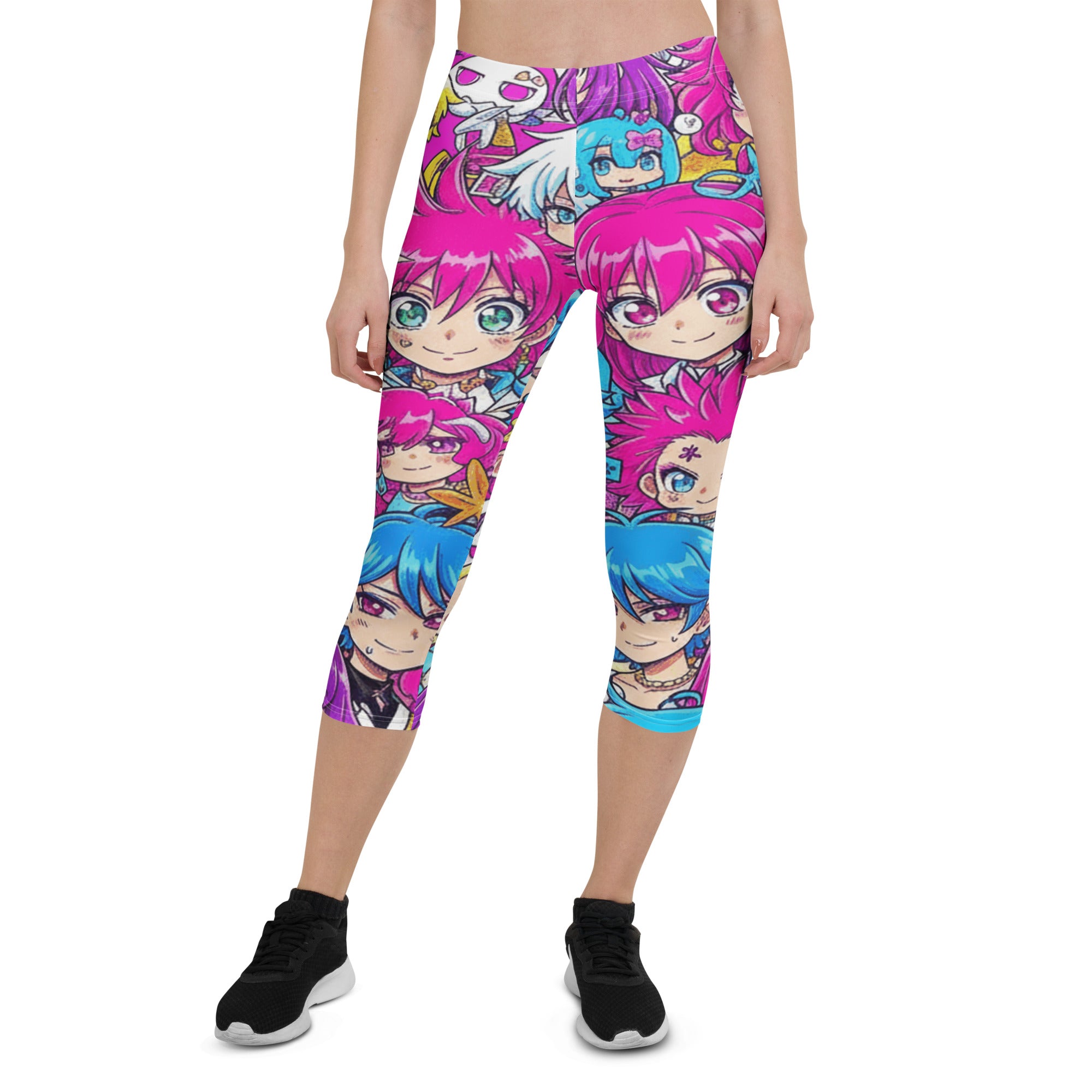 Anime Collage Pop Idol Capri Leggings | GearBunch