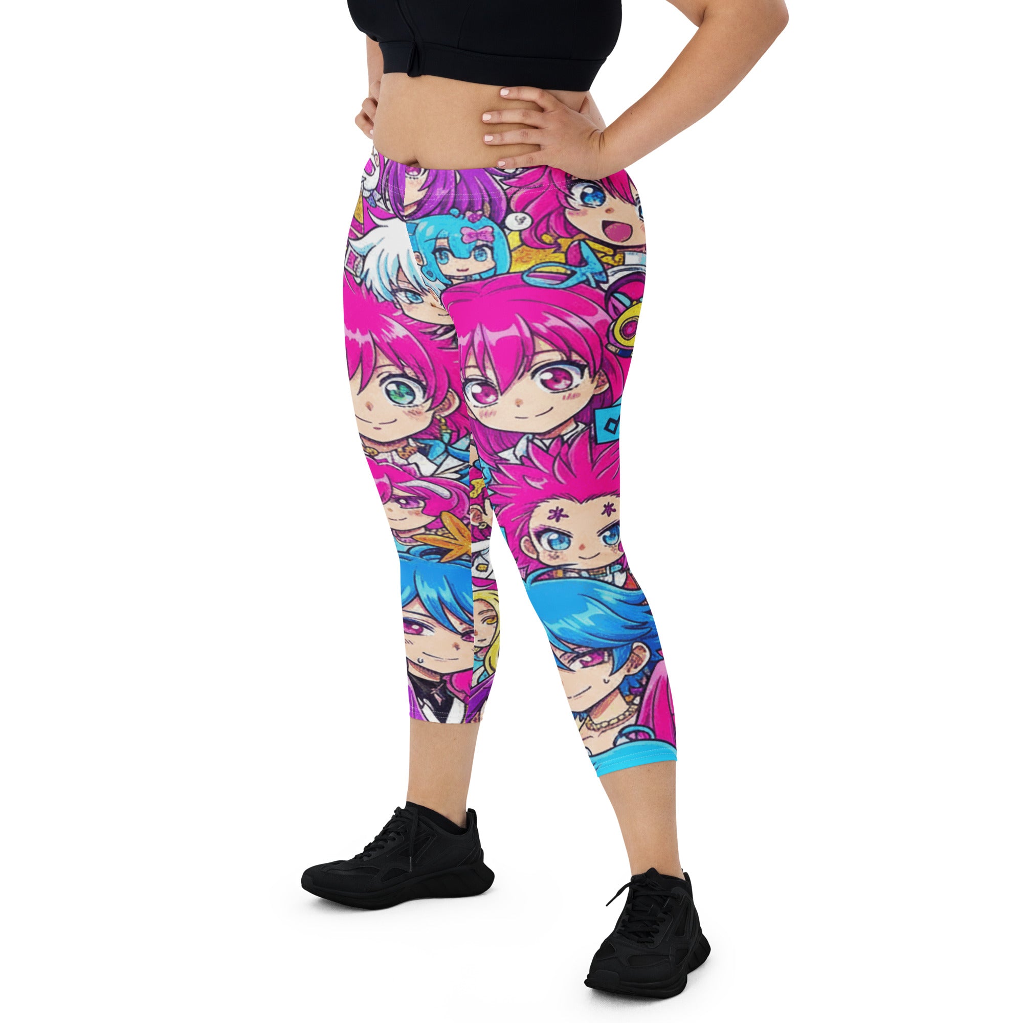 Anime Collage Pop Idol Capri Leggings | GearBunch