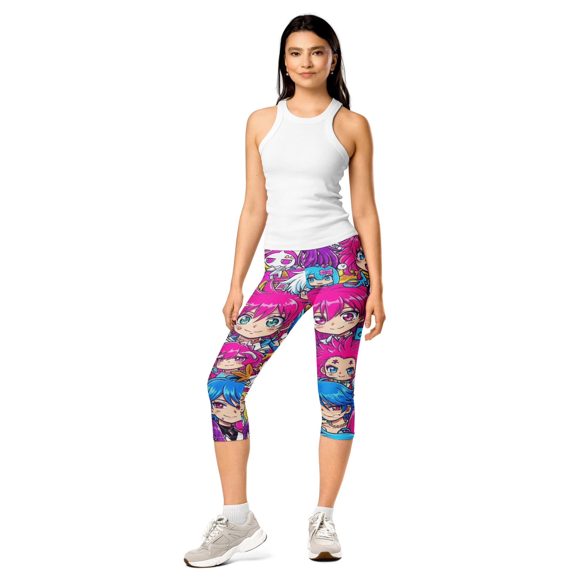 Anime Collage Pop Idol Capri Leggings | GearBunch