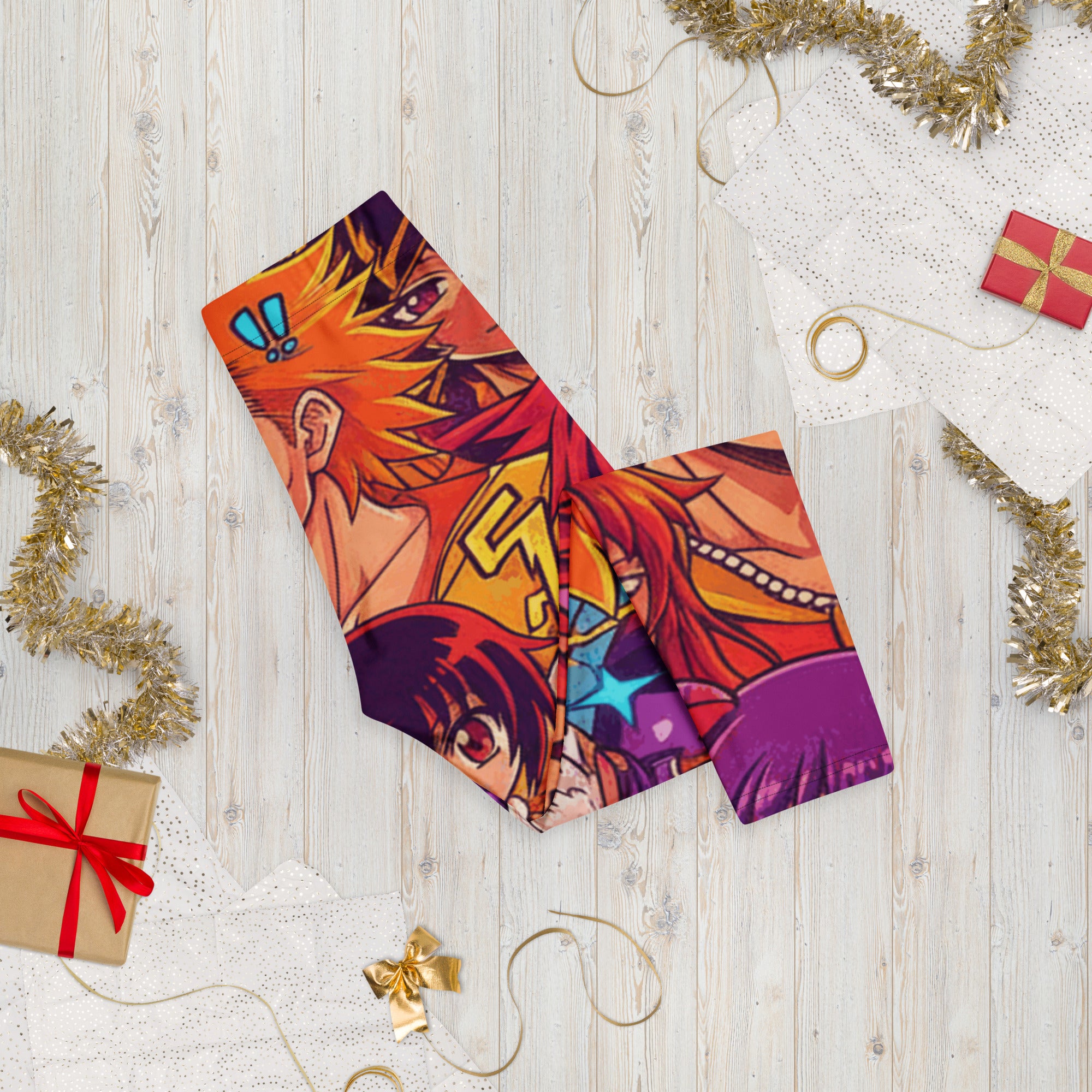 Anime Collage Sunset Samurai Capri Leggings | GearBunch
