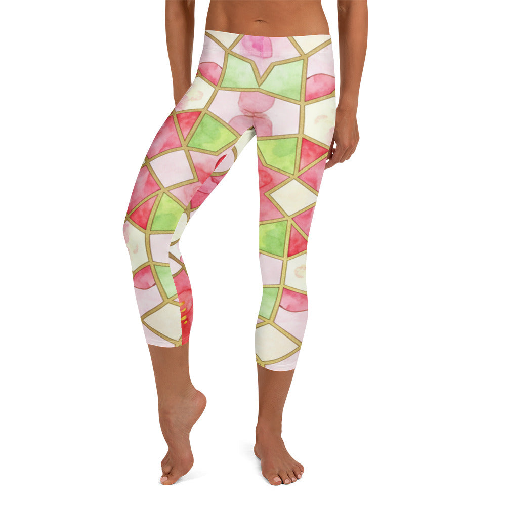 Cherry Blossom Capri Leggings | GearBunch