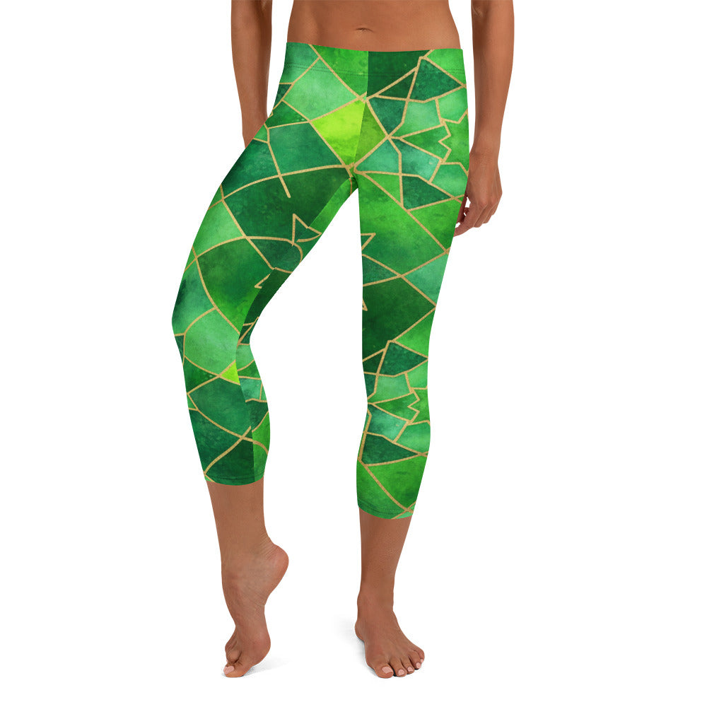 Emerald Jewel Capri Leggings | GearBunch