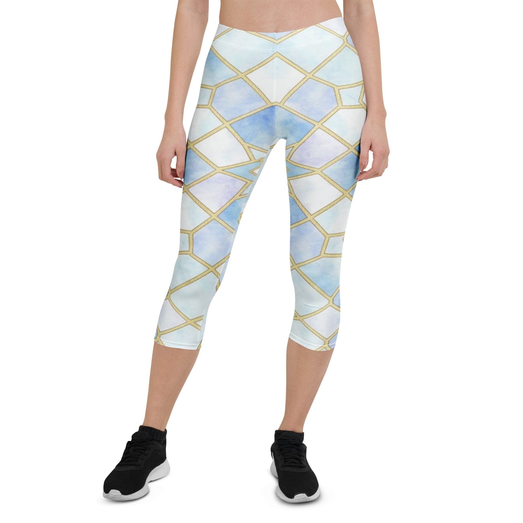 Arabic Ice Crystal Capri Leggings | GearBunch
