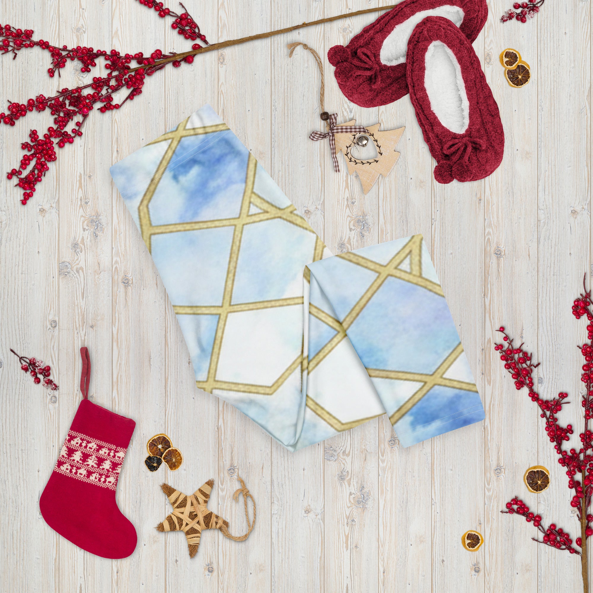 Arabic Ice Crystal Capri Leggings | GearBunch