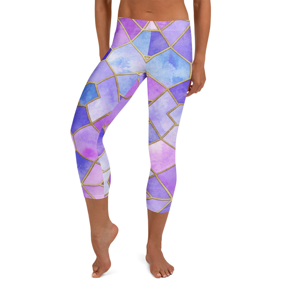 Lavender Fields Capri Leggings | GearBunch