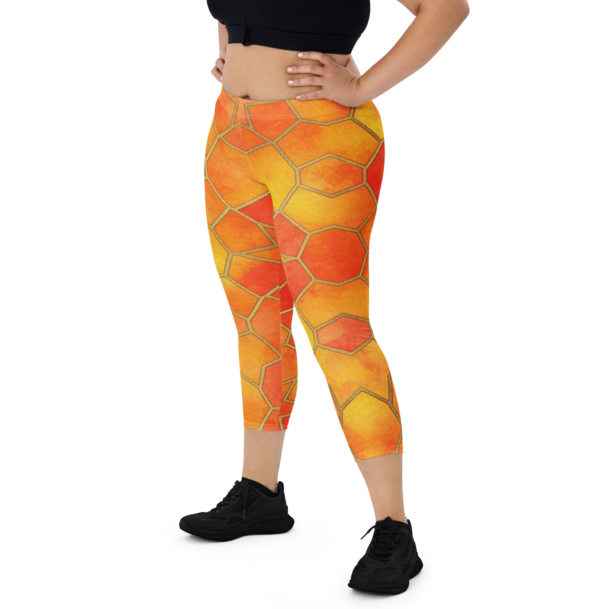 Sunset Blaze Capri Leggings | GearBunch