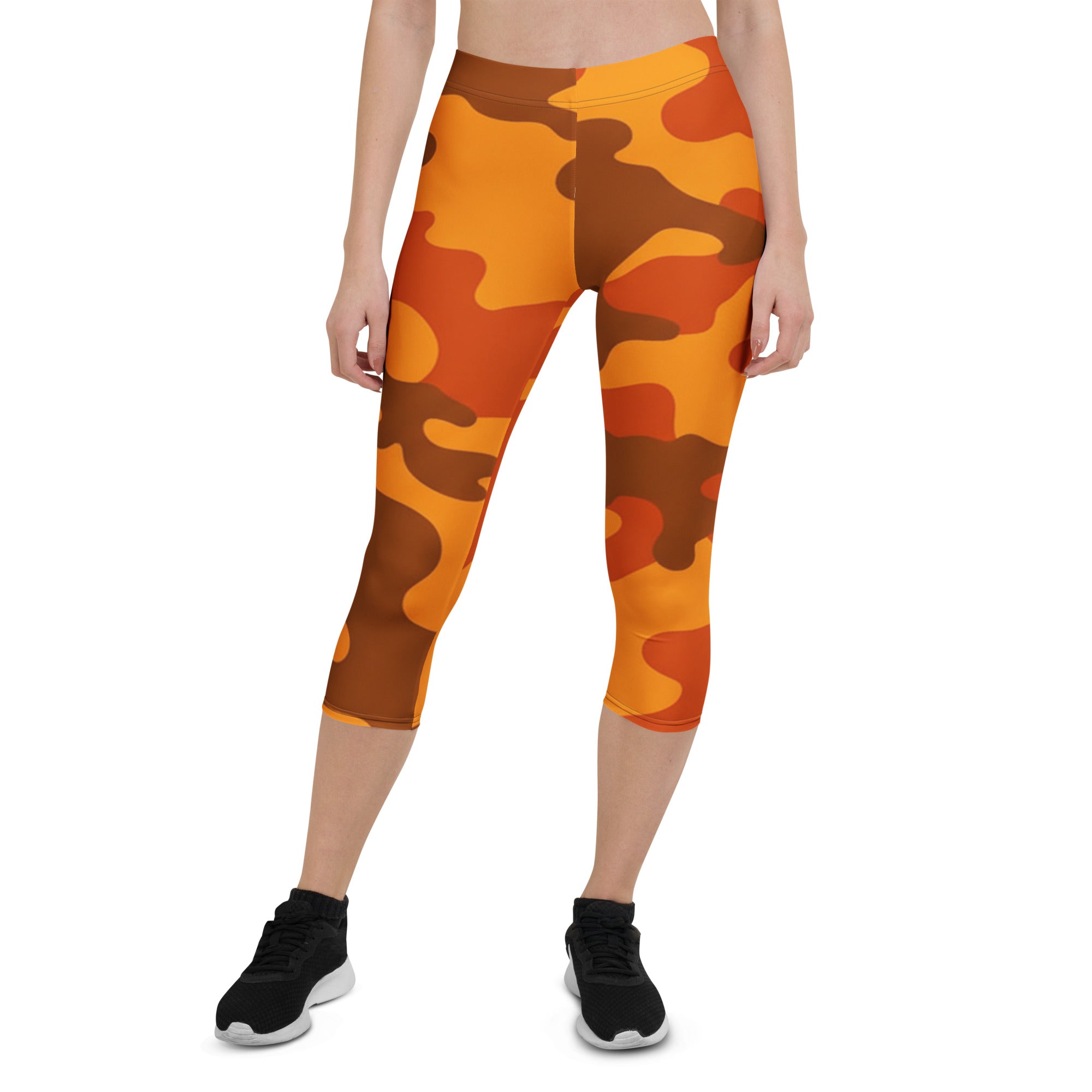 Burnt Orange Camo Capri Leggings | GearBunch