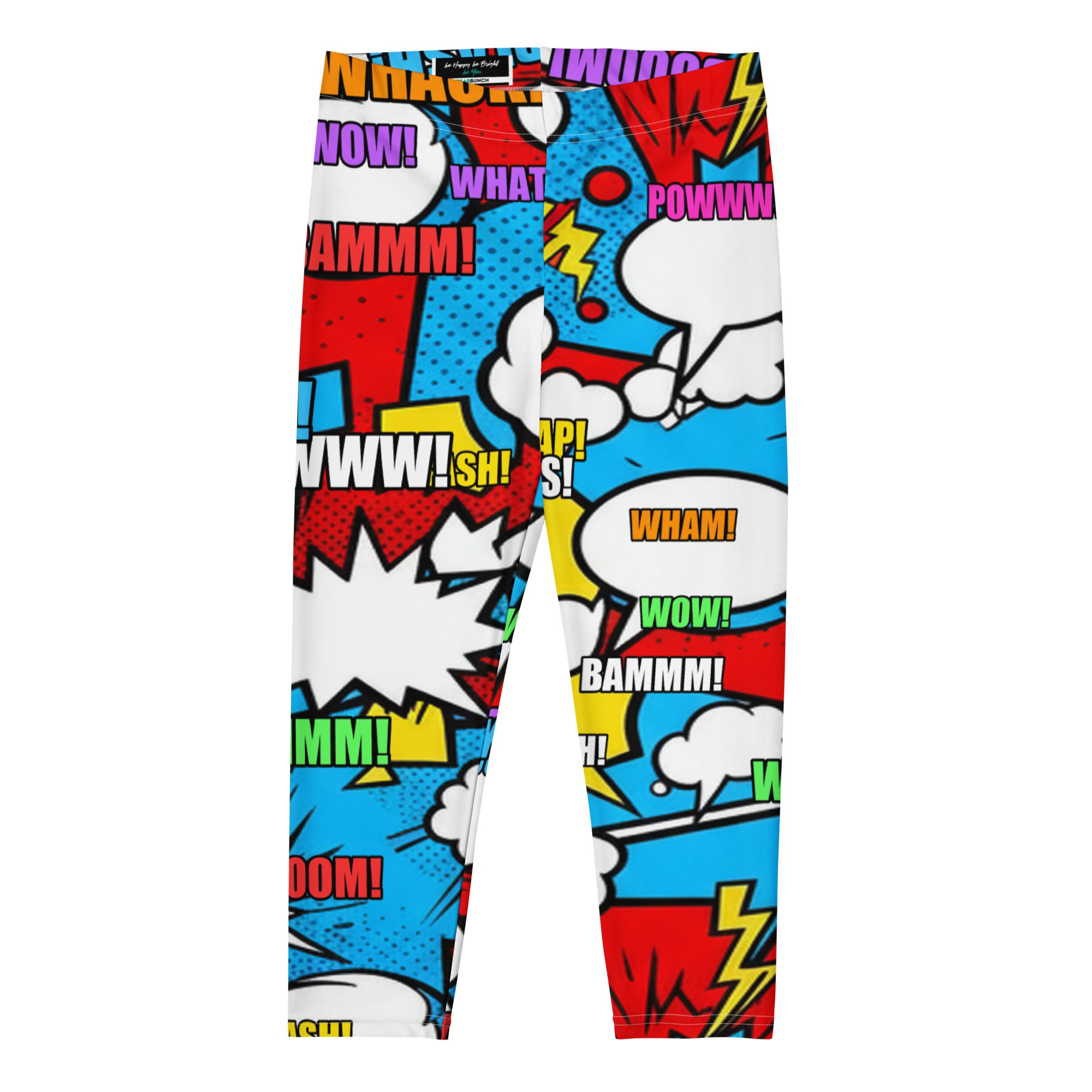 Comic Pop Electric Blue Capri Leggings | GearBunch