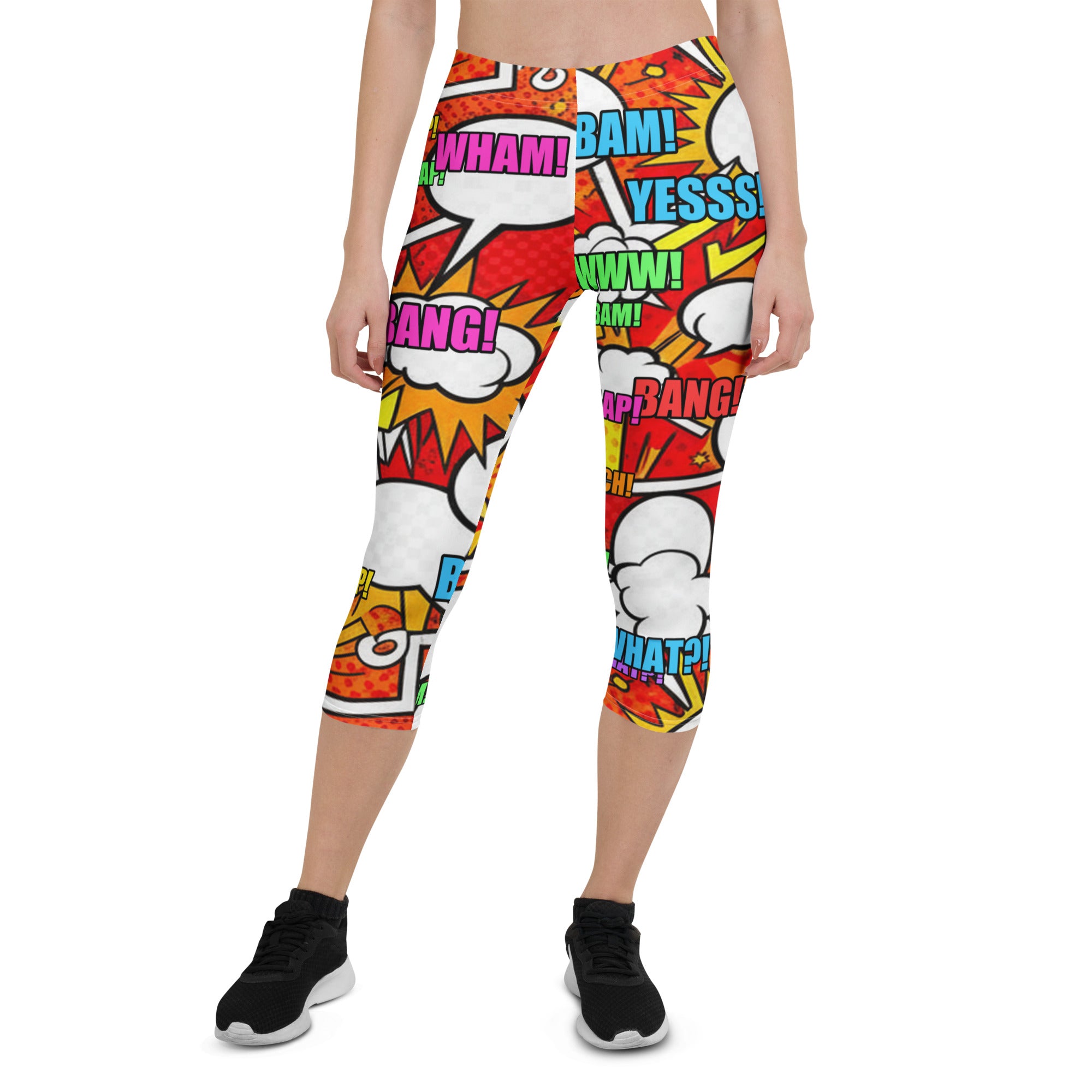 Comic Pop Fire Engine Capri Leggings | GearBunch
