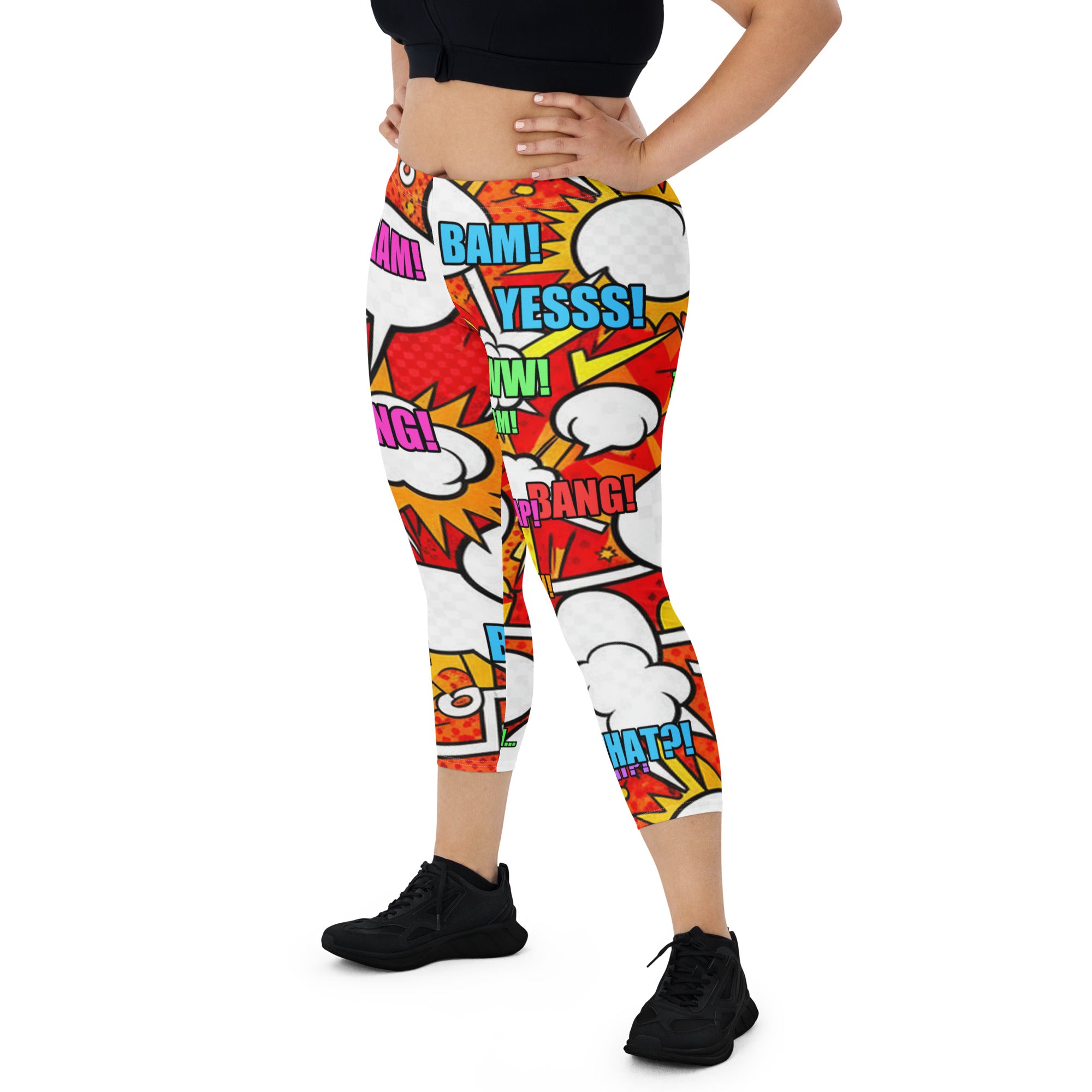 Comic Pop Fire Engine Capri Leggings | GearBunch