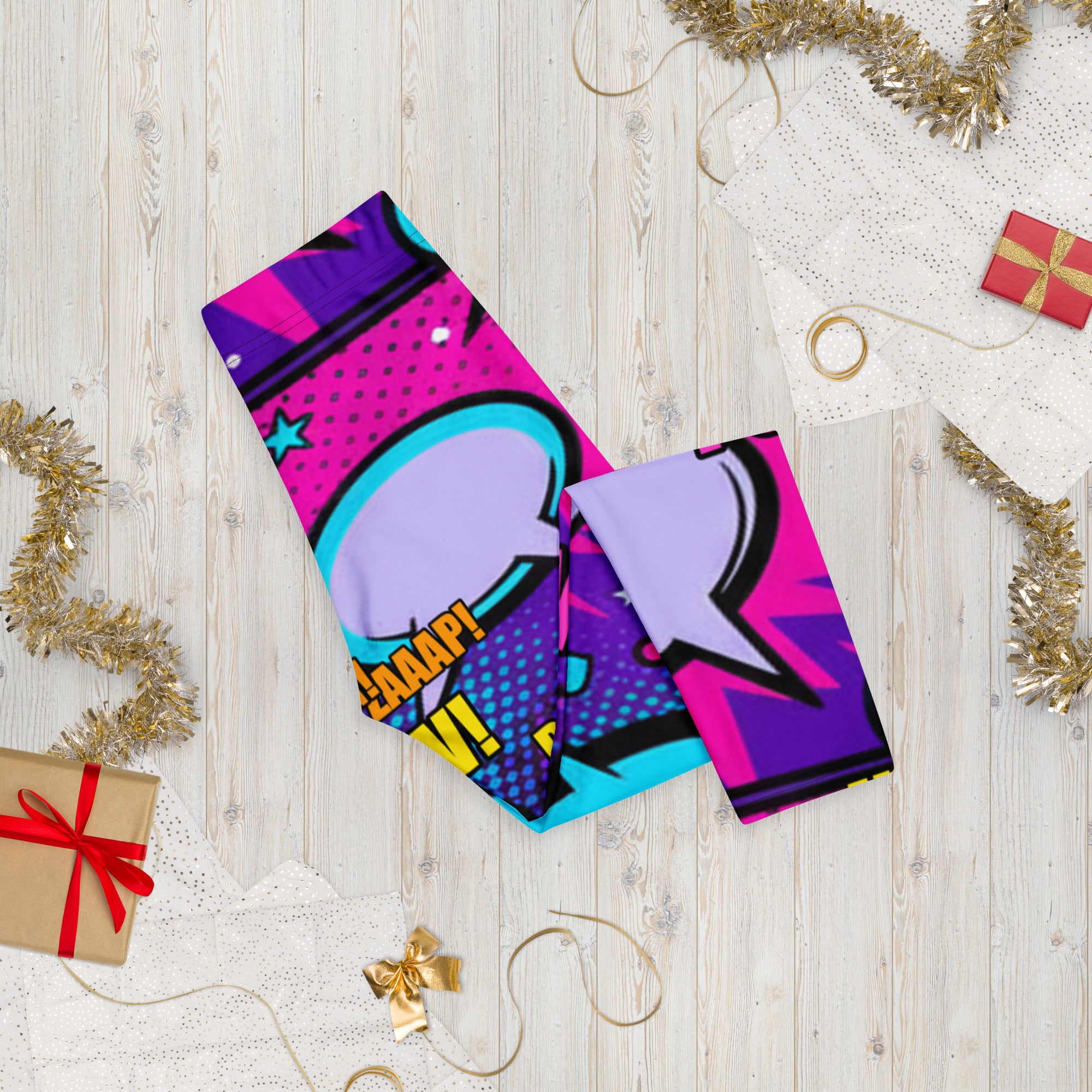 Comic Pop Galaxy Purple Capri Leggings | GearBunch