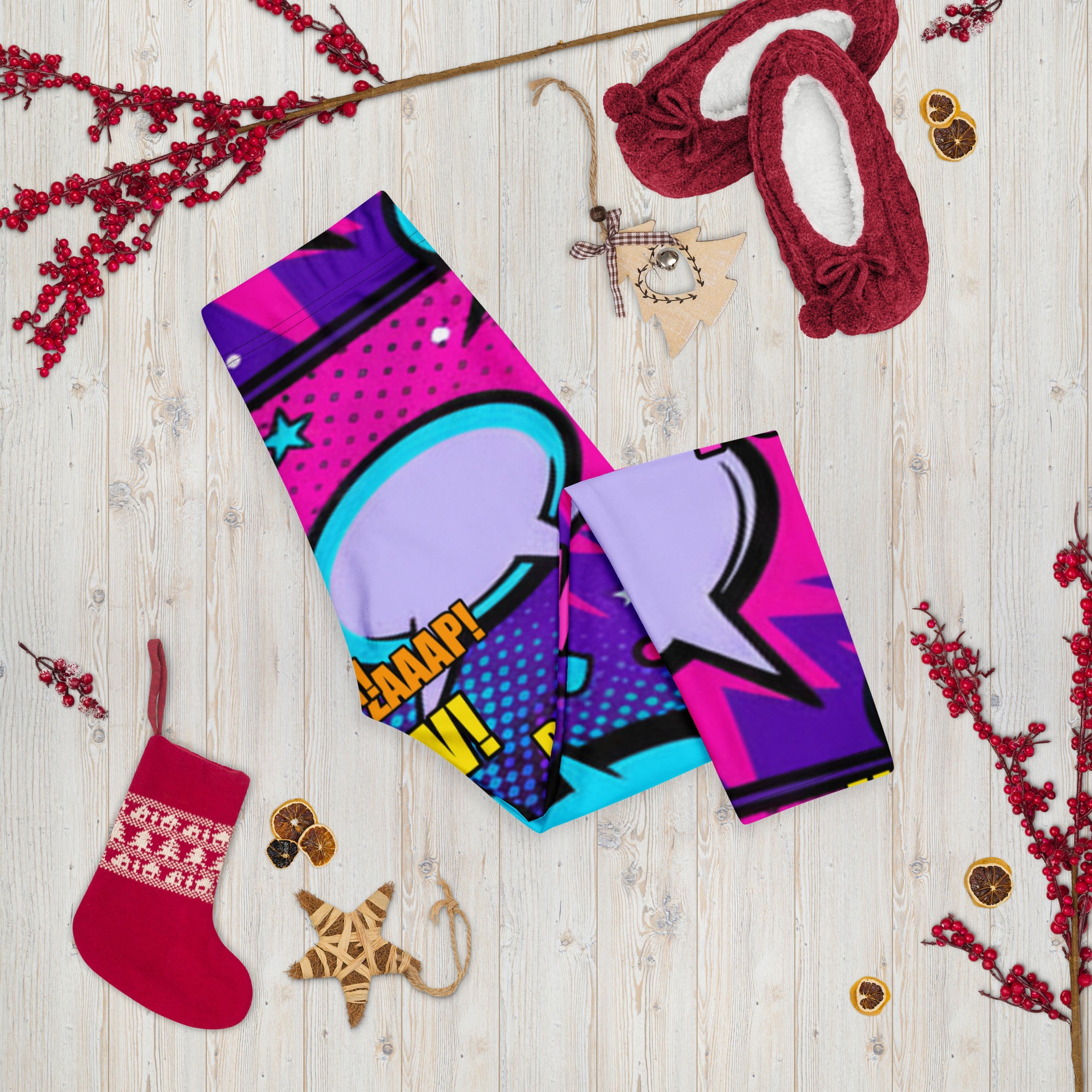 Comic Pop Galaxy Purple Capri Leggings | GearBunch