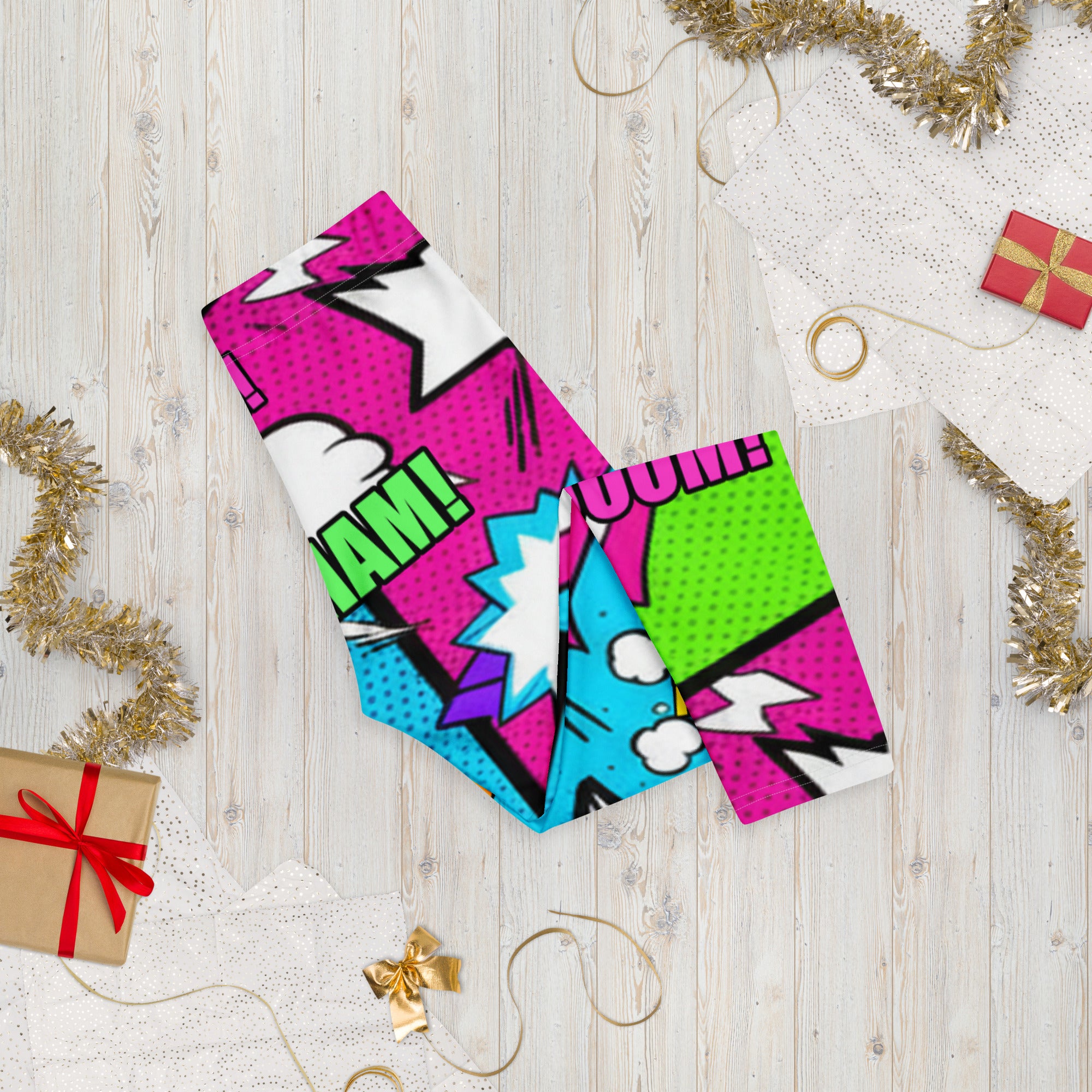 Comic Pop Neon Pink Capri Leggings | GearBunch