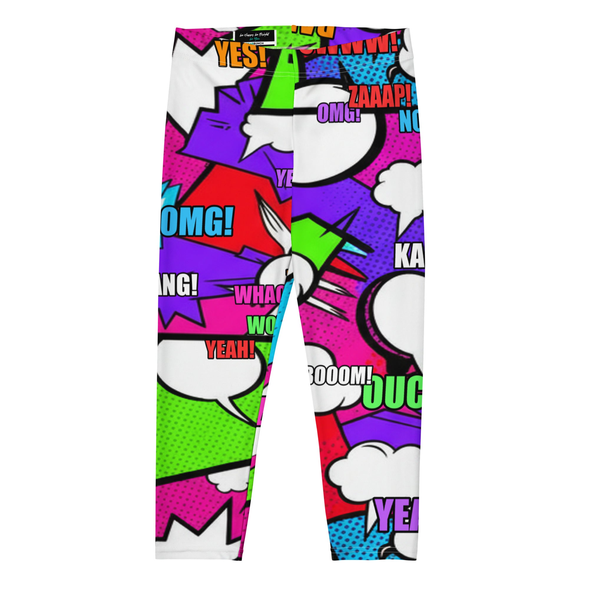 Comic Pop Neon Pink Capri Leggings | GearBunch