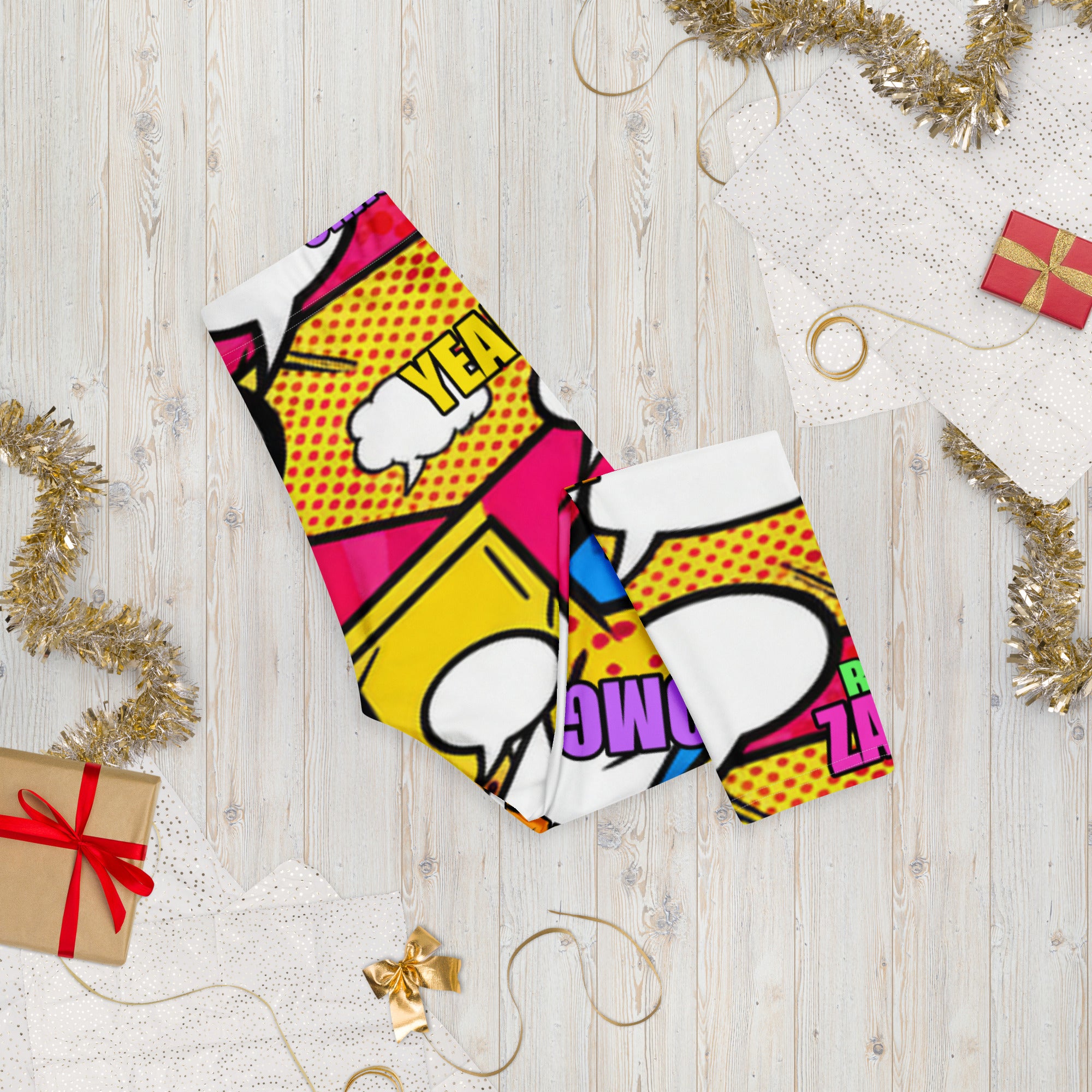 Comic Pop Retro Red Capri Leggings | GearBunch