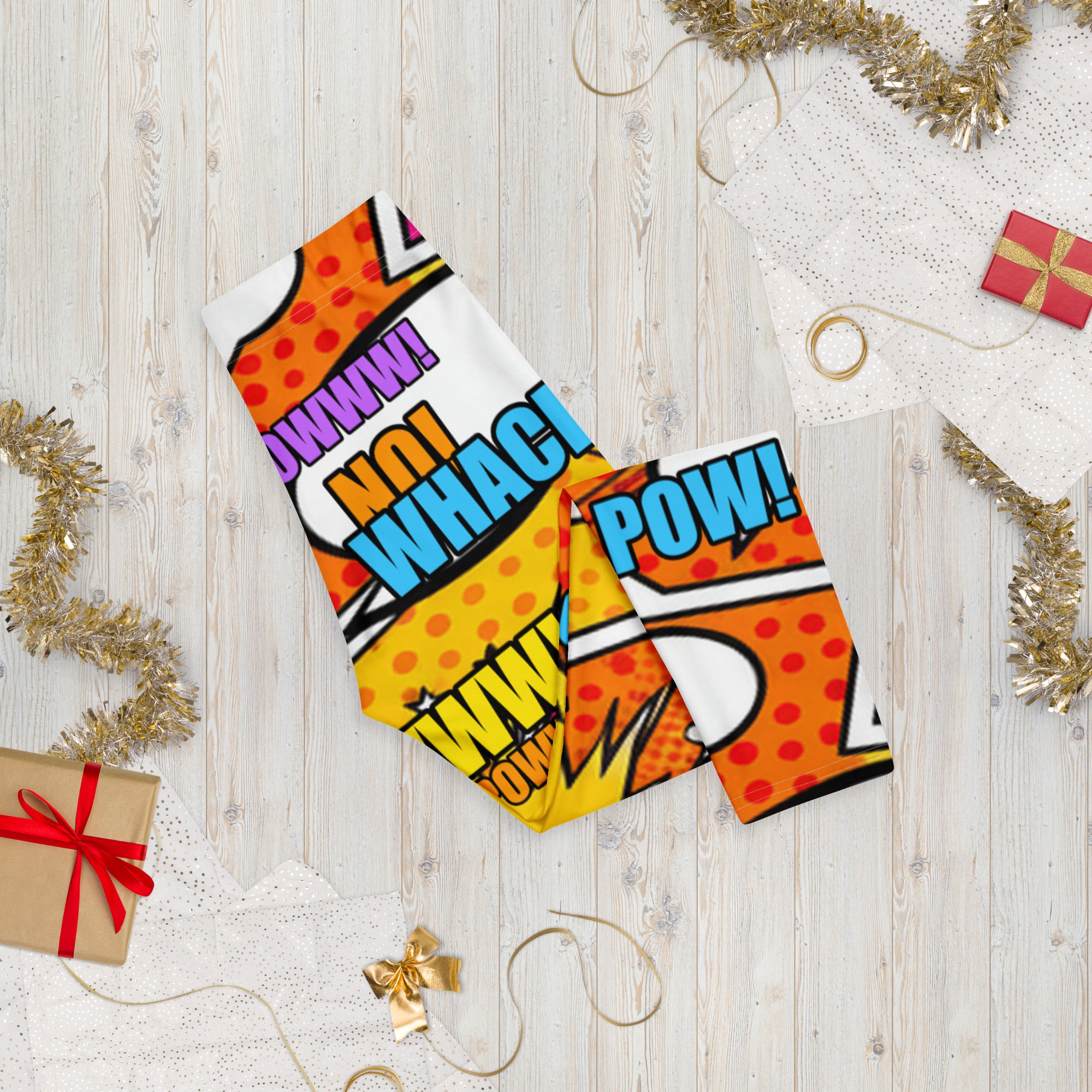 Comic Pop Sunset Orange Capri Leggings | GearBunch