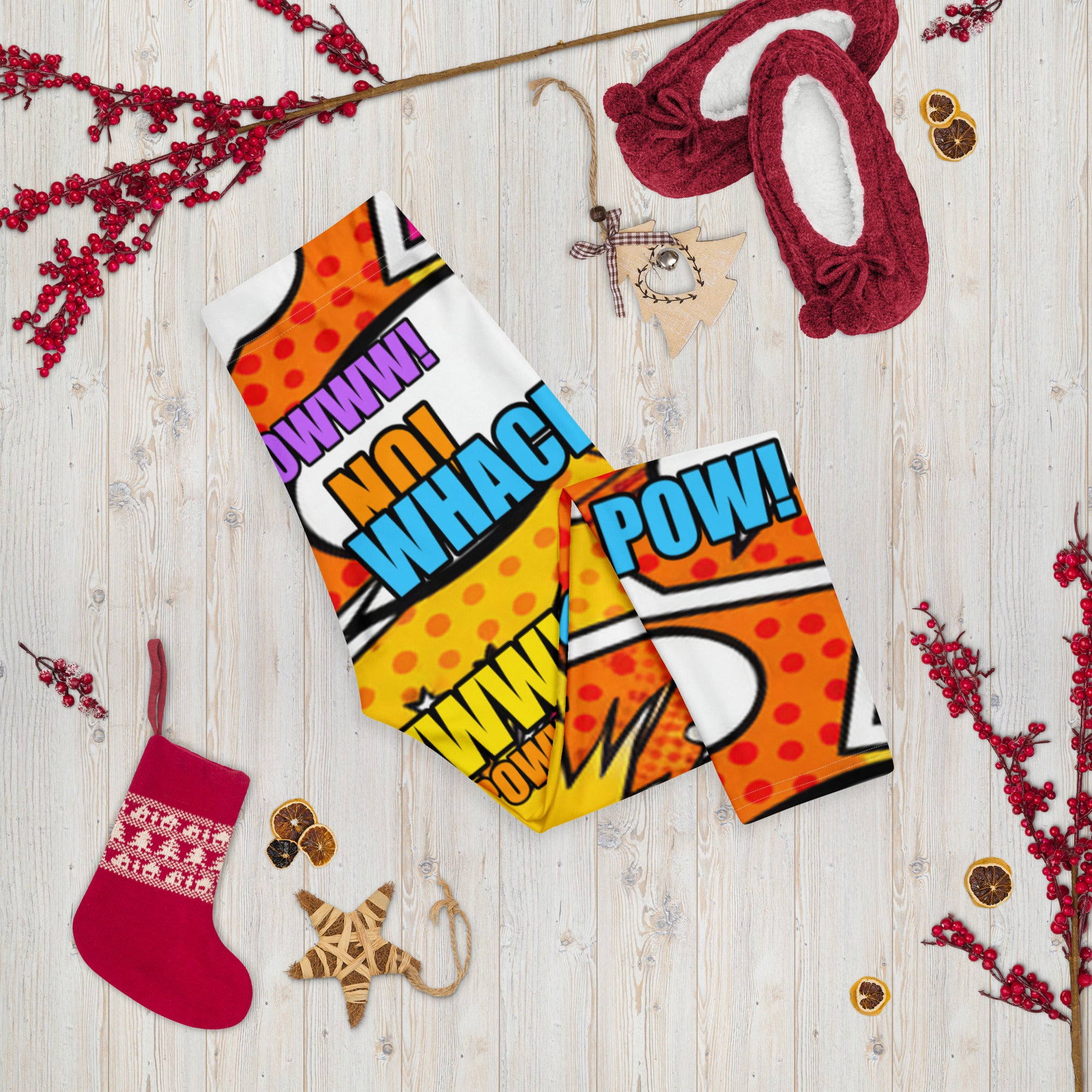 Comic Pop Sunset Orange Capri Leggings | GearBunch