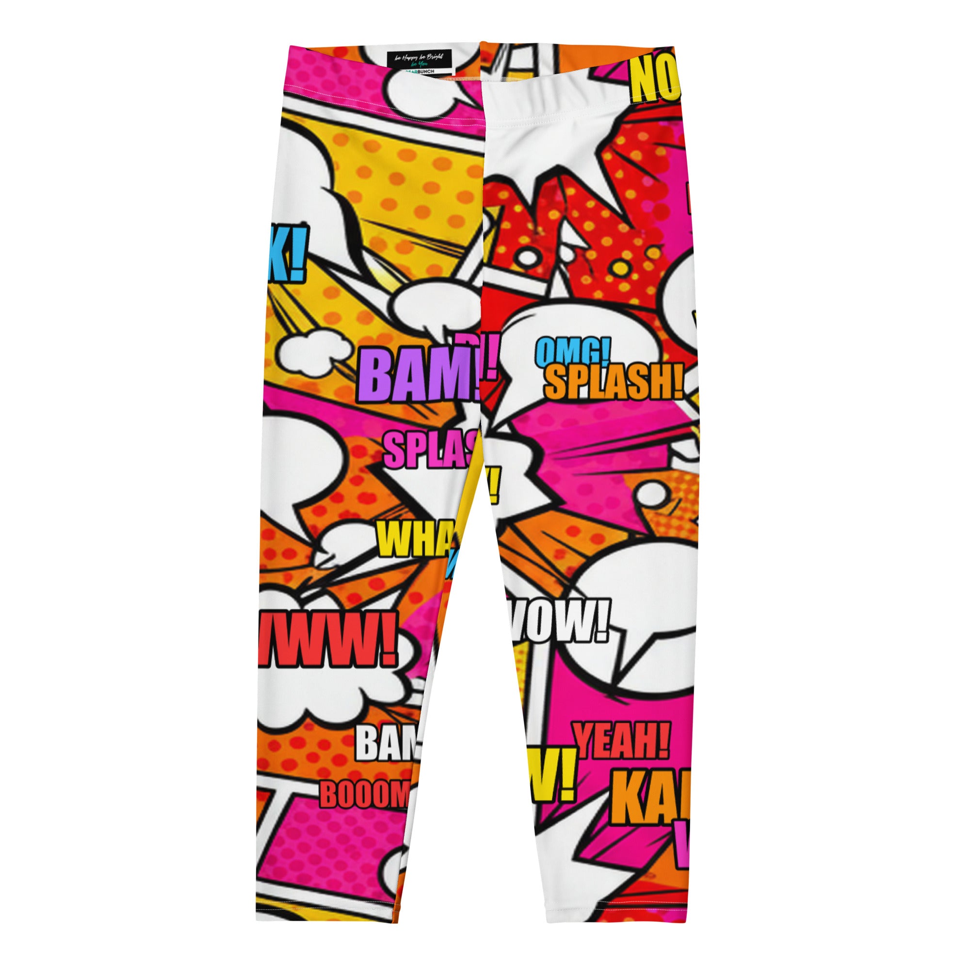 Comic Pop Sunset Orange Capri Leggings | GearBunch