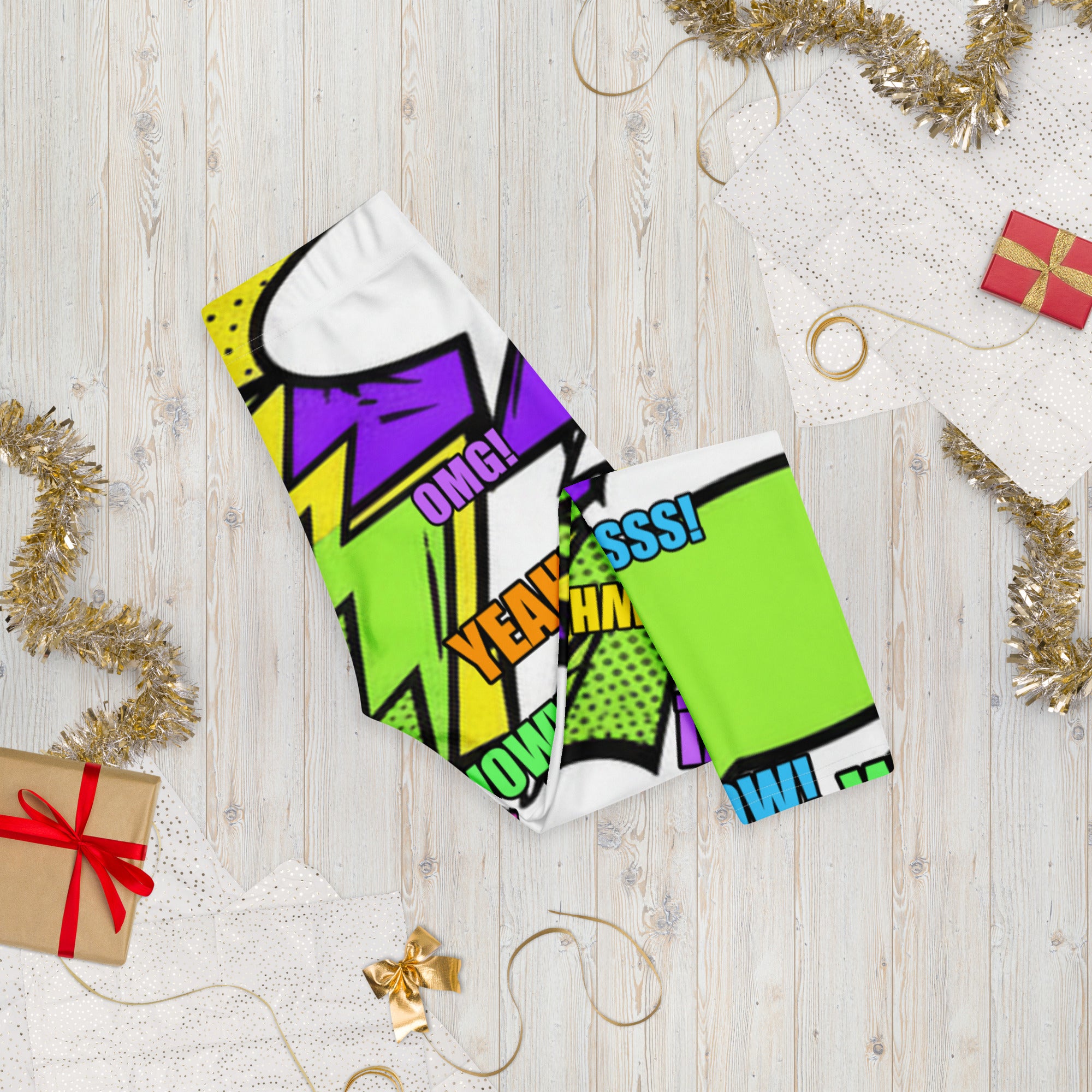 Comic Pop Toxic Green Capri Leggings | GearBunch