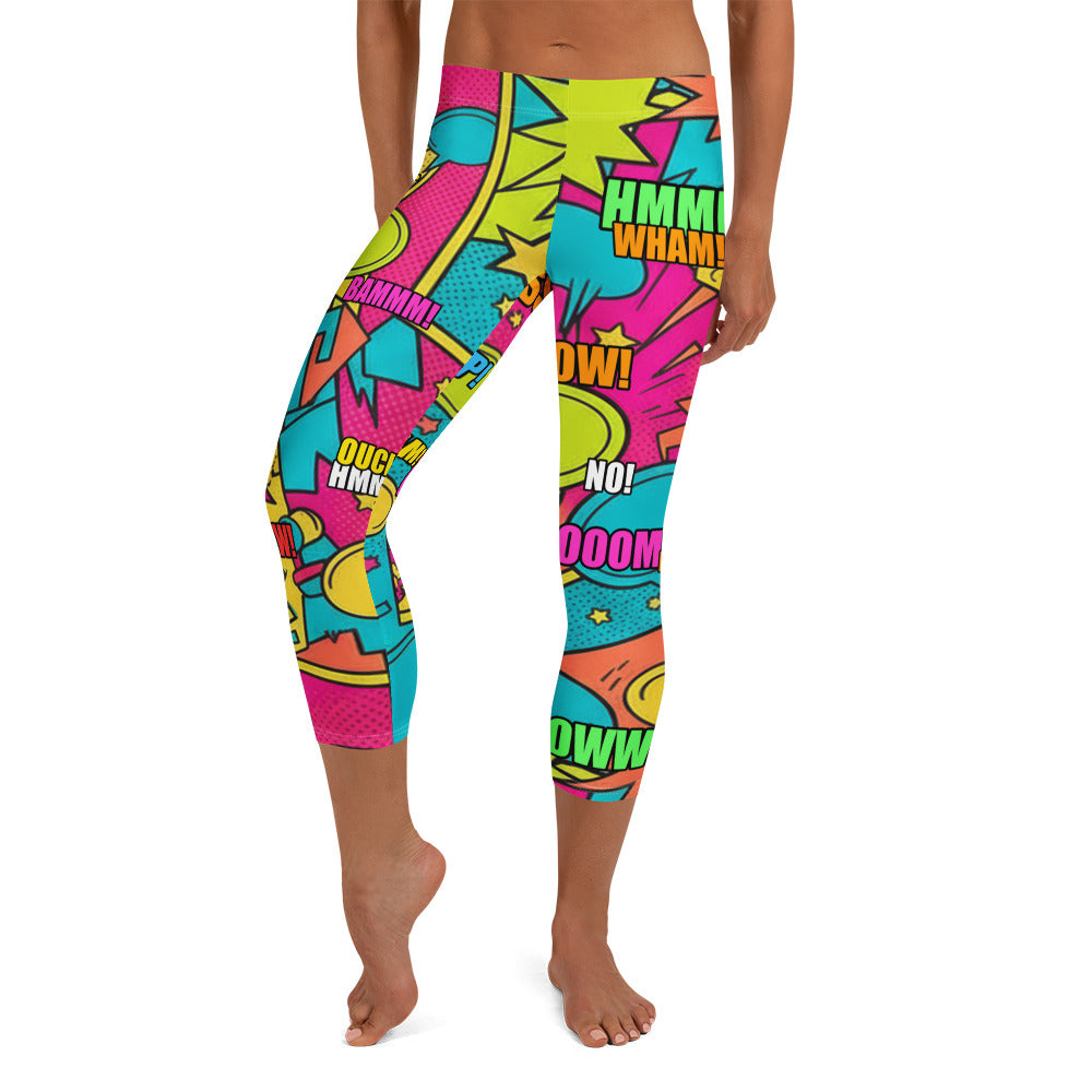 Comic Pop Tropical Capri Leggings | GearBunch