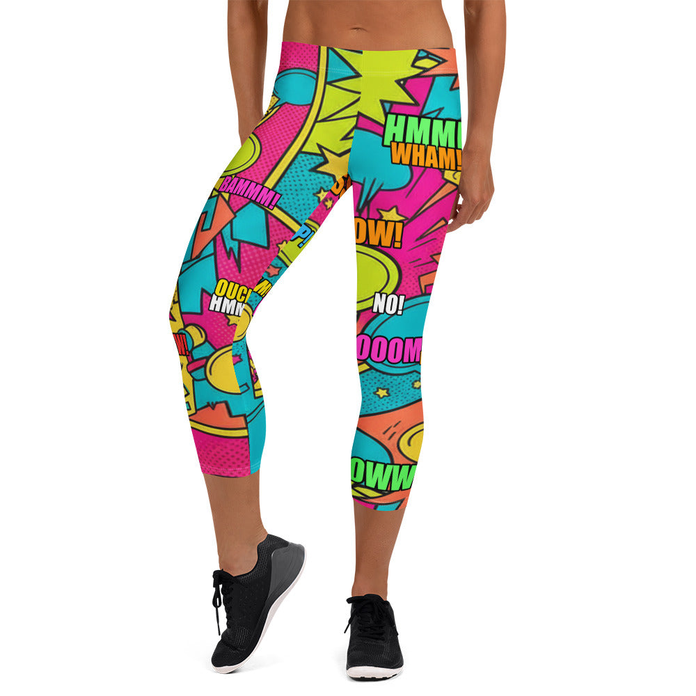 Comic Pop Tropical Capri Leggings | GearBunch