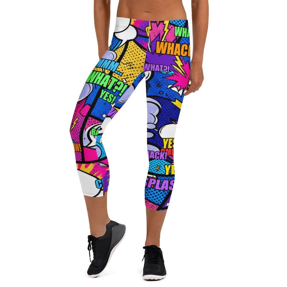 Comic Strip Cosmic Boom Capri Leggings | GearBunch