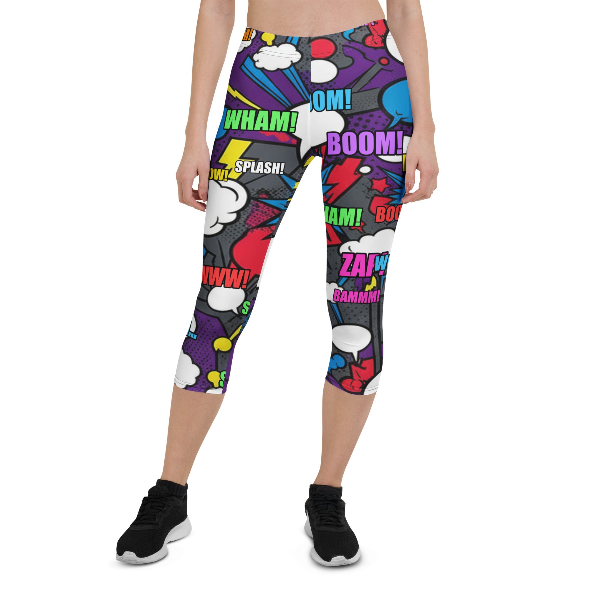 Comic Strip Dark Knight Capri Leggings | GearBunch