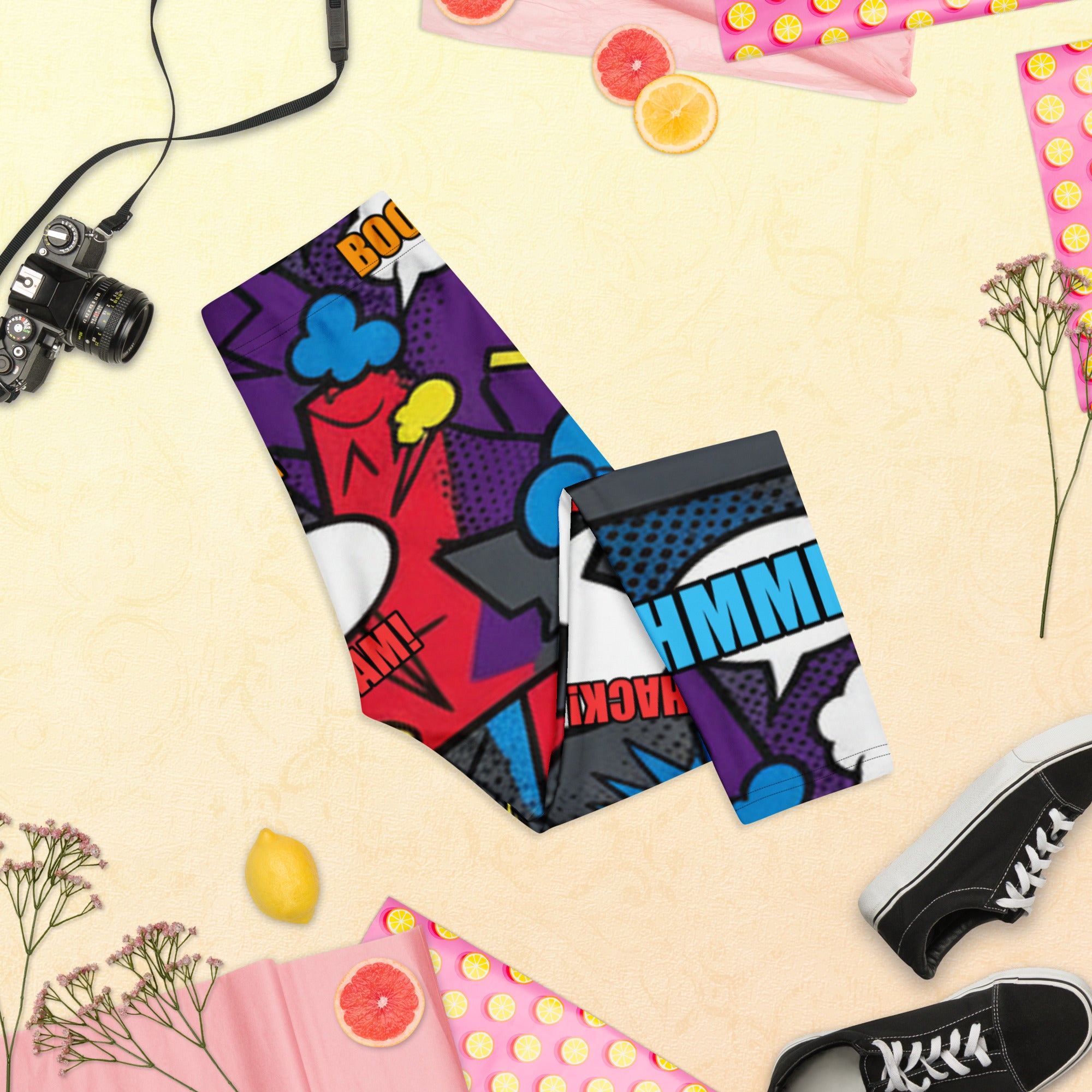 Comic Strip Dark Knight Capri Leggings | GearBunch